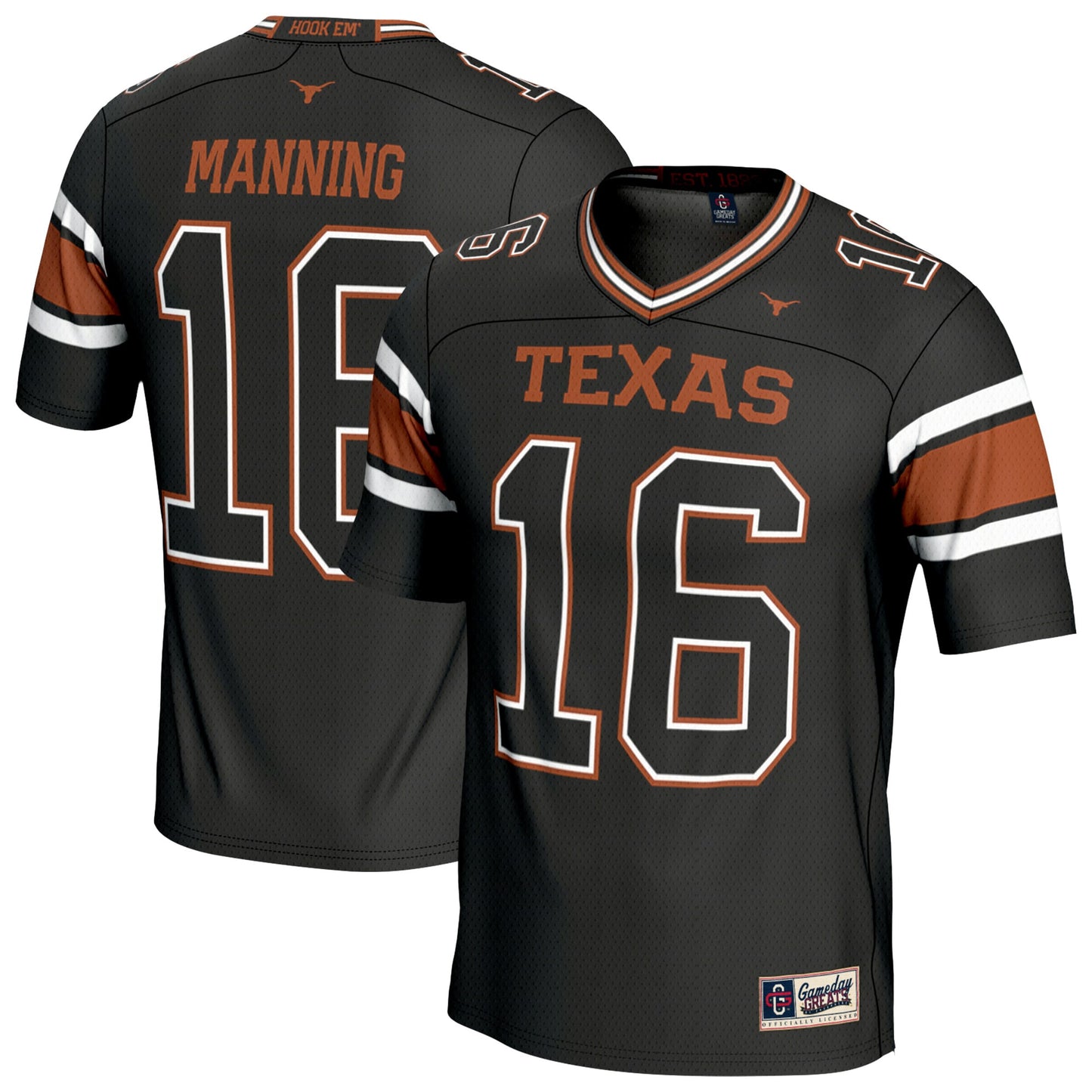 Arch Manning Texas Longhorns GameDay Greats Youth Football Fashion Jersey - Black