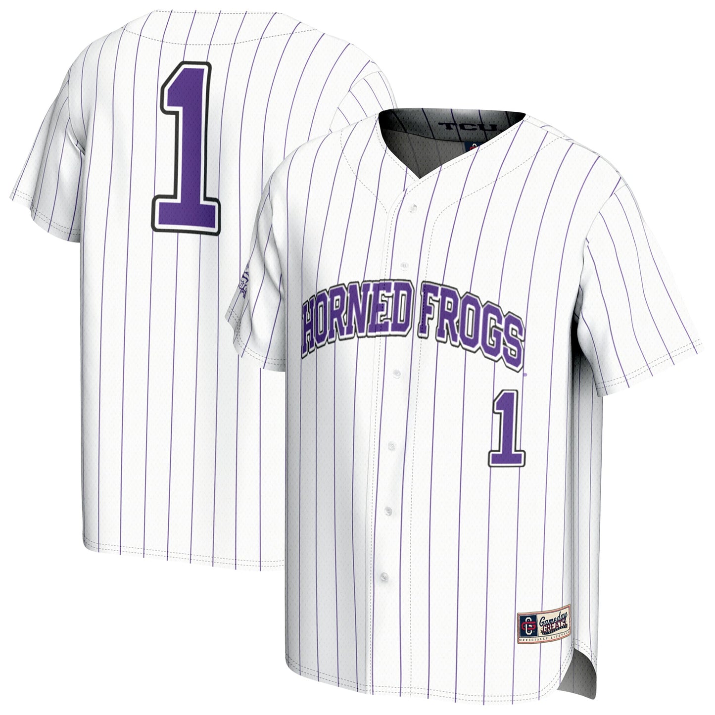 TCU Horned Frogs GameDay Greats Youth Lightweight Collegiate Baseball Fashion Jersey - White