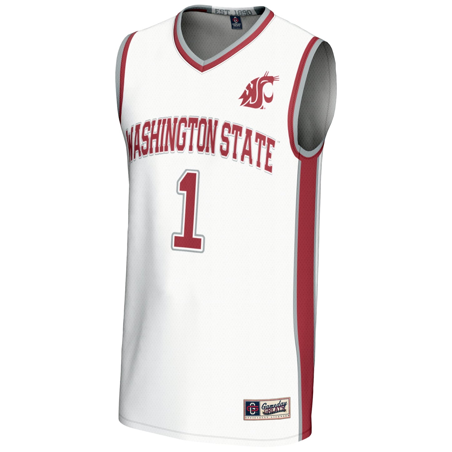 #1  Washington State Cougars GameDay Greats  Lightweight Basketball Jersey - White