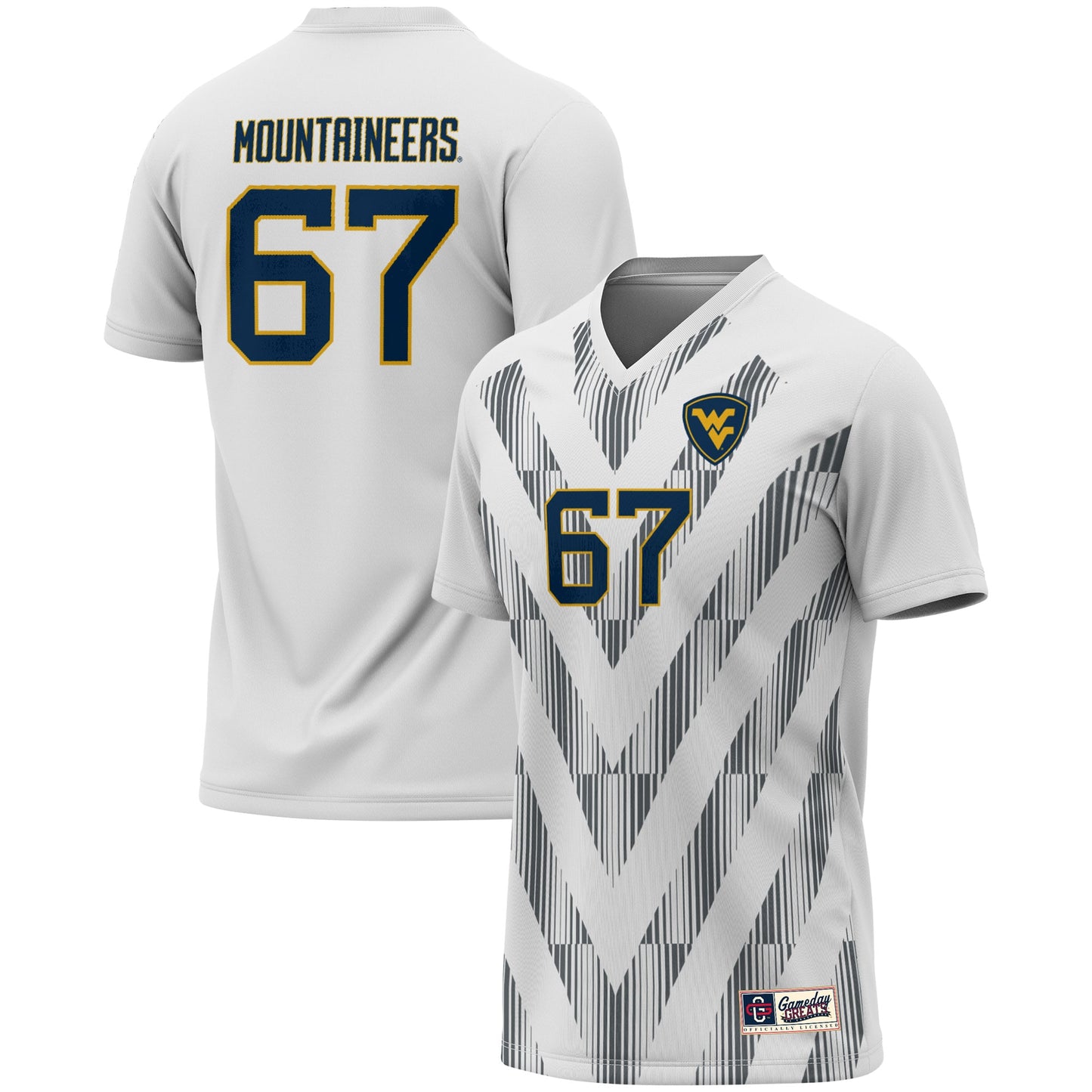 #67 West Virginia Mountaineers GameDay Greats Youth Lightweight Women's Soccer Fashion Jersey - Gold