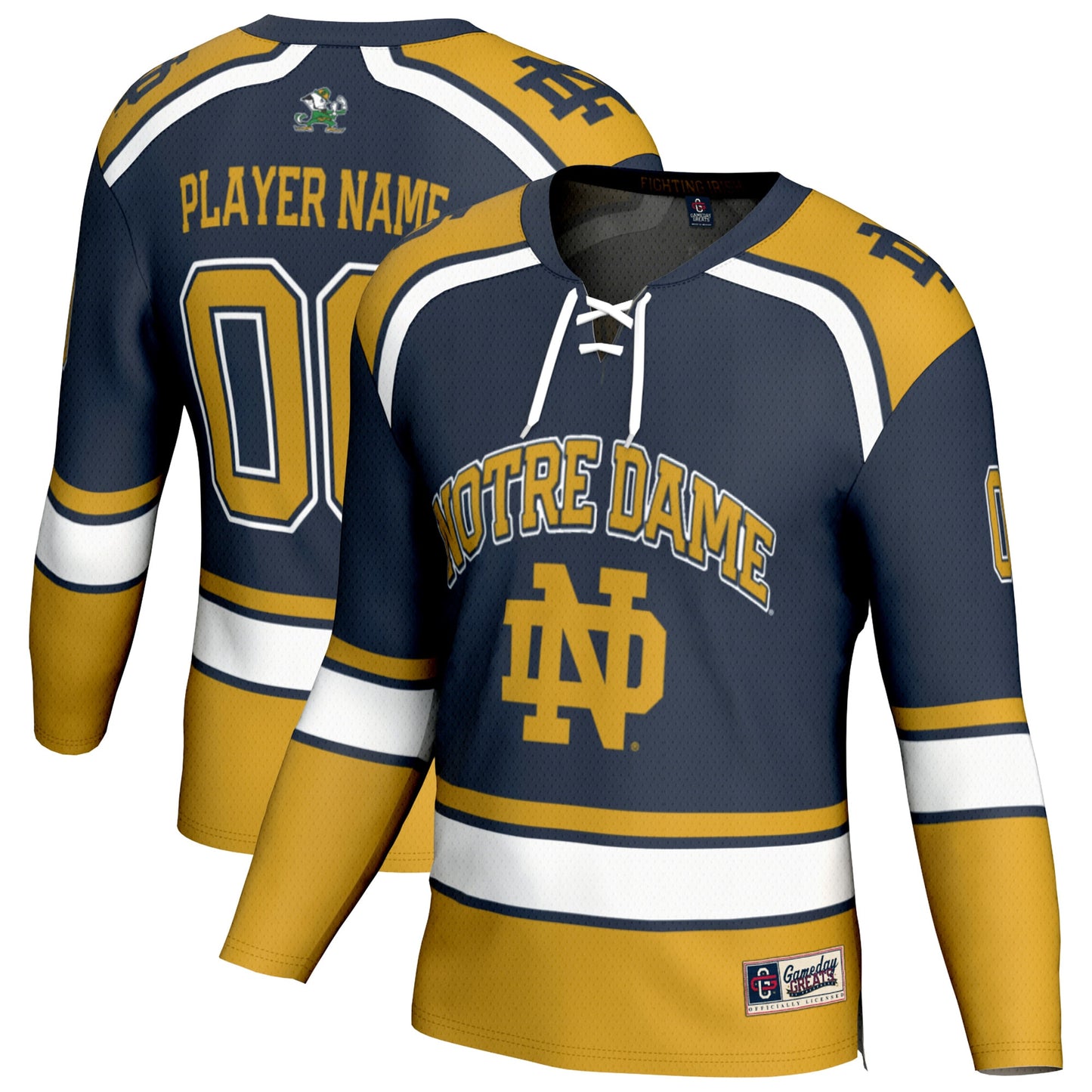 Notre Dame Fighting Irish GameDay Greats Youth Lightweight Hockey NIL Pick-a-Player Fashion Jersey - White