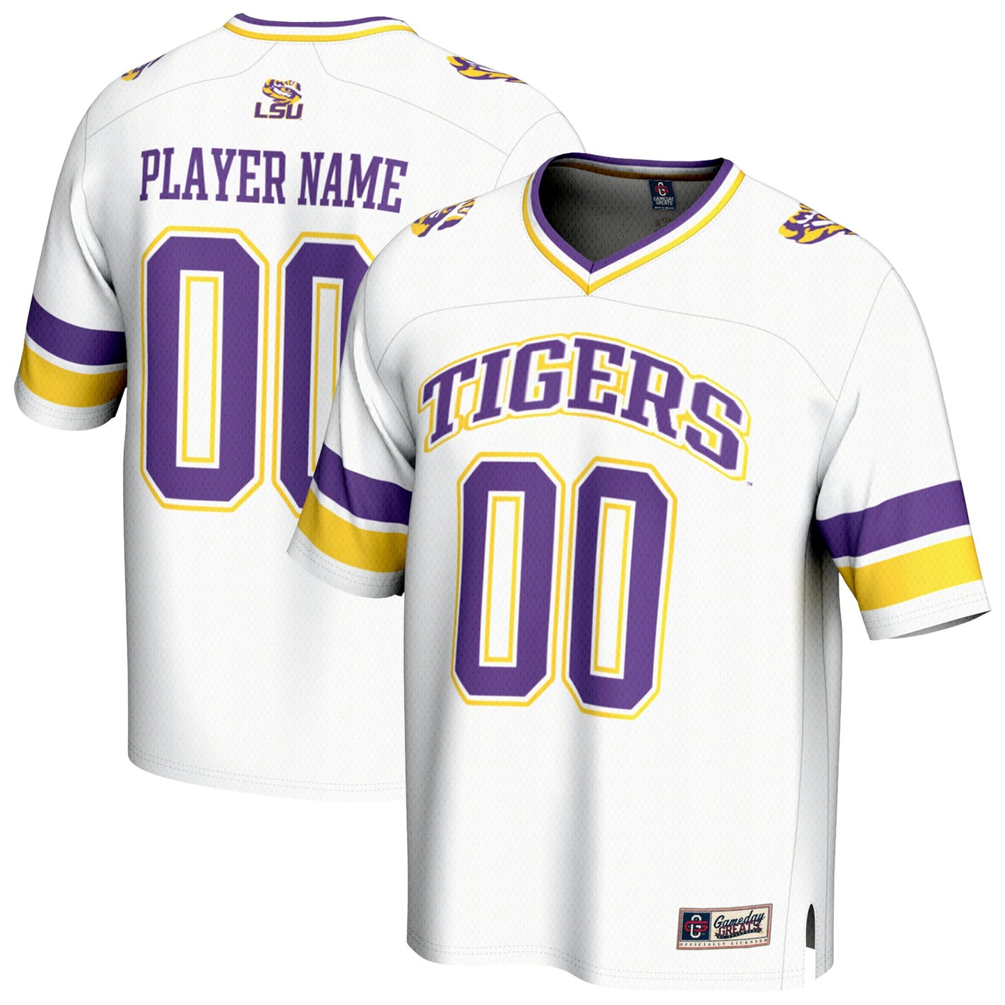 LSU Tigers GameDay Greats Youth NIL Pick-A-Player Football Fashion Jersey - White