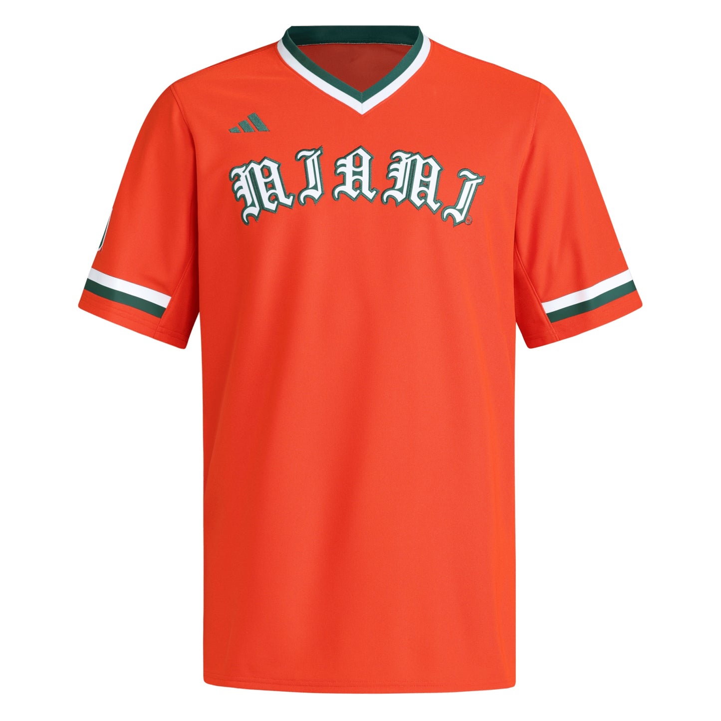 Miami Hurricanes adidas V-Neck Baseball Jersey - Black