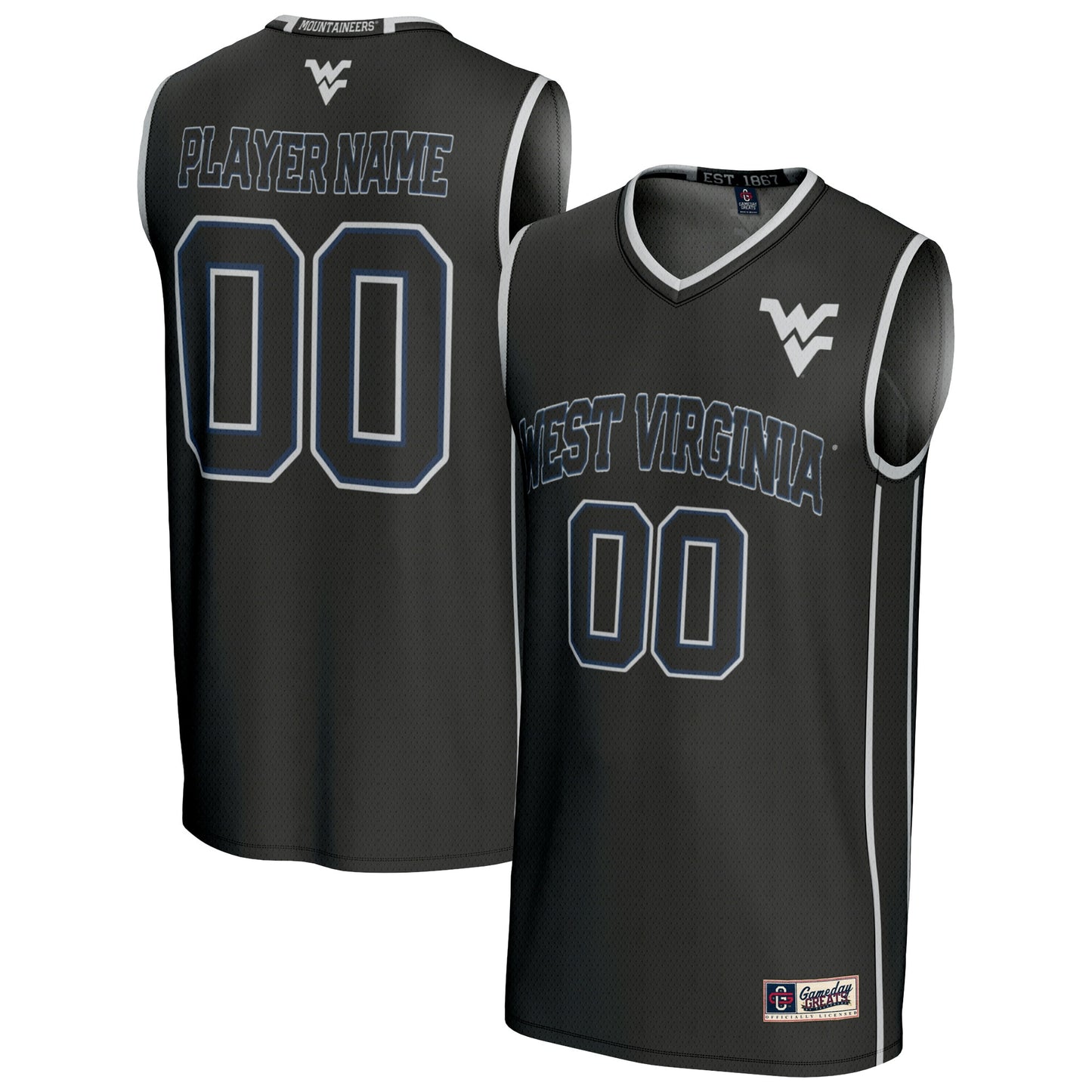 West Virginia Mountaineers GameDay Greats Unisex Lightweight Collegiate Women's Basketball NIL Pick-A-Player Fashion Jersey - Black