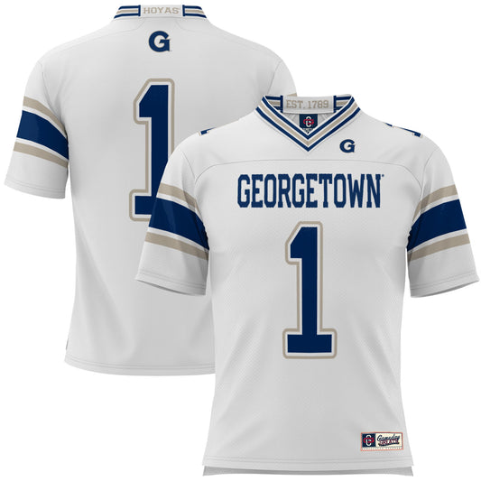 #1 Georgetown Hoyas GameDay Greats Youth Football Jersey - White