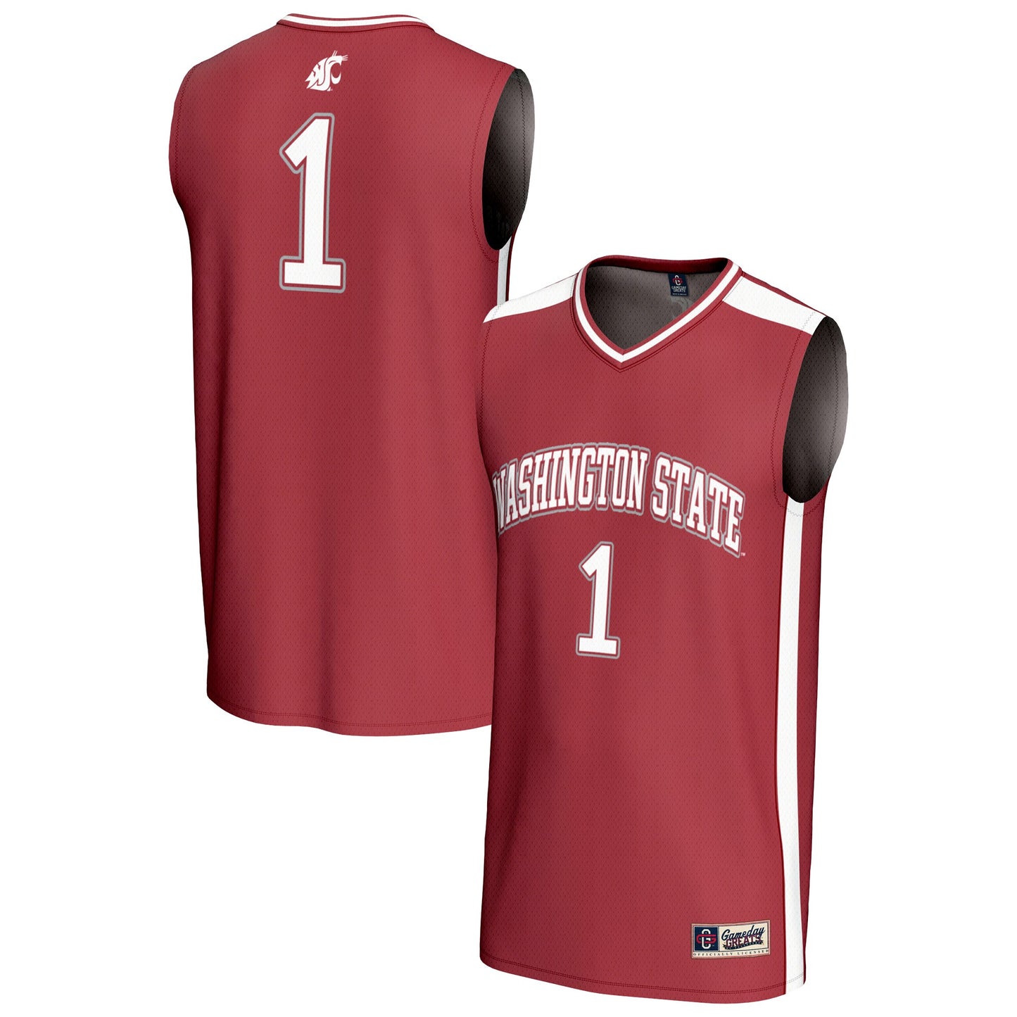 #1 Washington State Cougars GameDay Greats Youth Lightweight Collegiate Basketball Fashion Jersey - Crimson