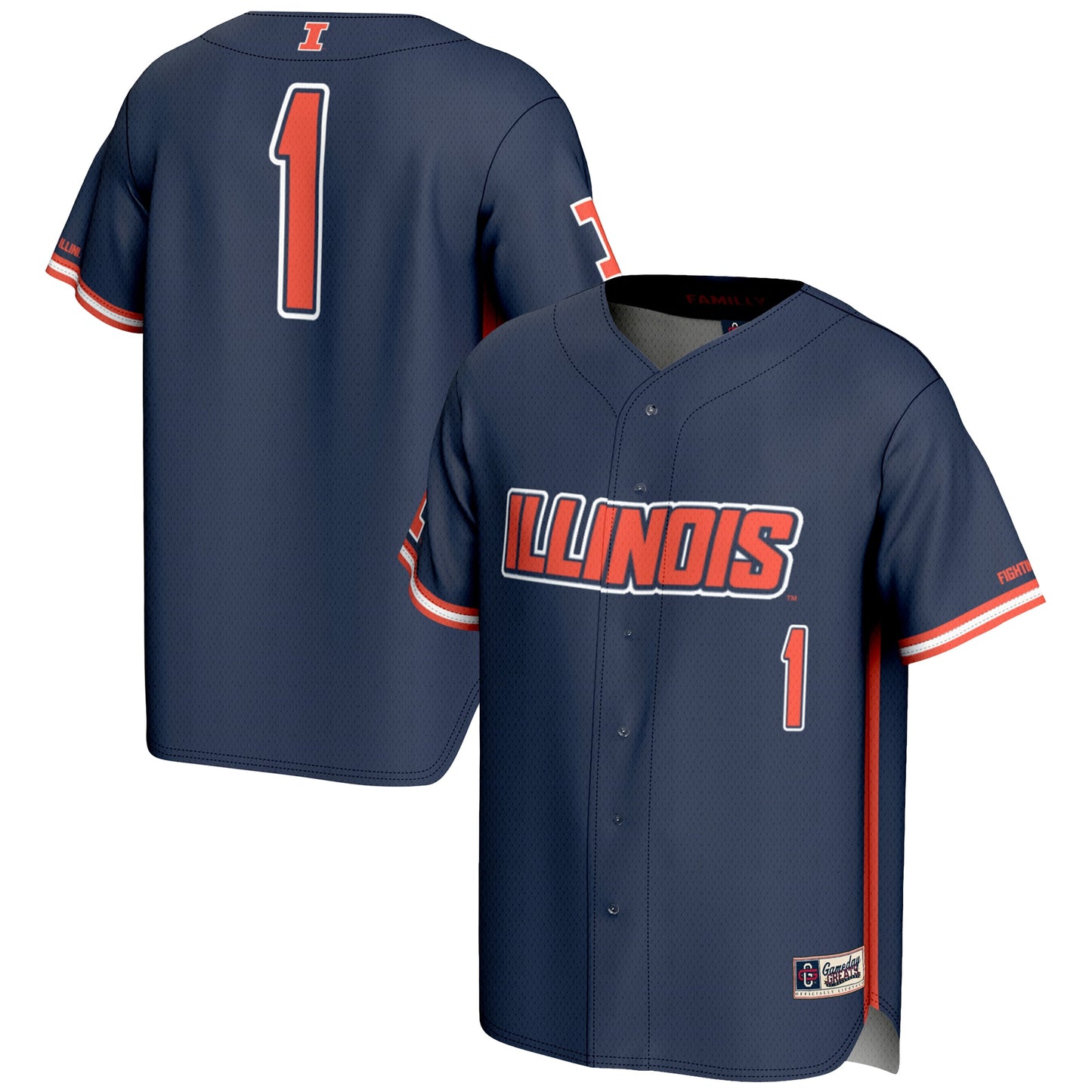 #1 Illinois Fighting Illini GameDay Greats Lightweight Baseball Jersey - Navy