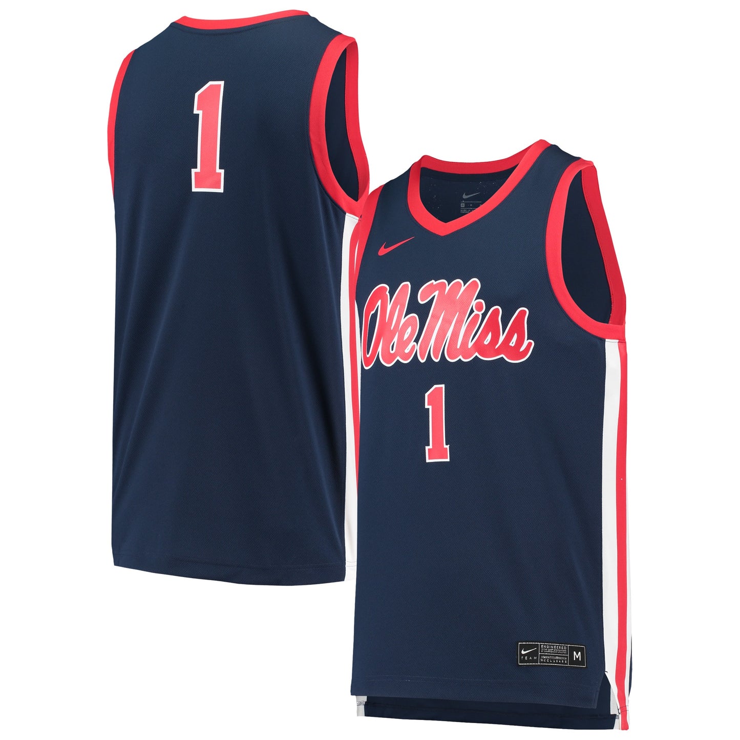 #1 Ole Miss Rebels Nike Replica Basketball Jersey - Navy