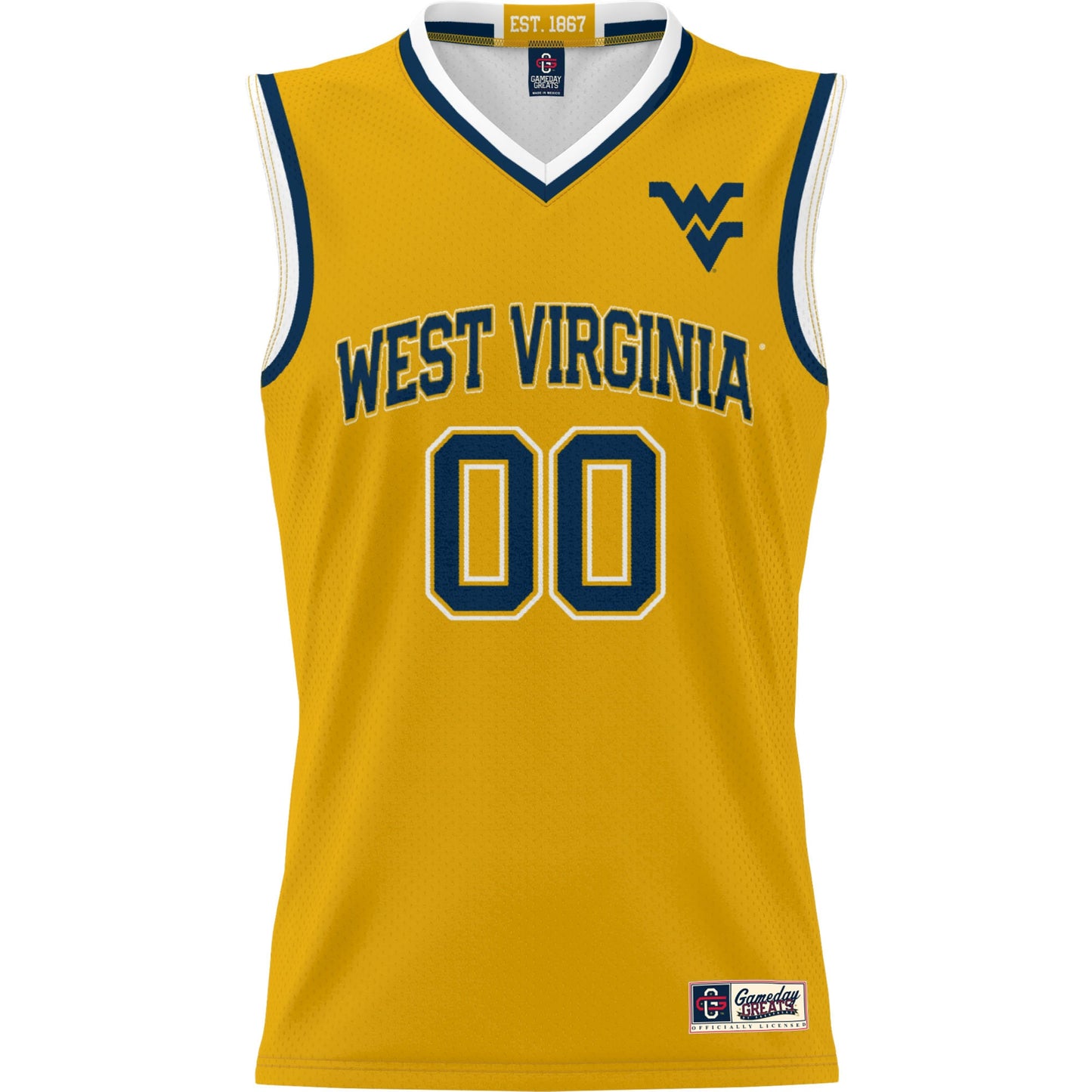 West Virginia Mountaineers GameDay Greats Unisex  Lightweight NIL Pick-A-Player Women's Basketball Jersey - Gold
