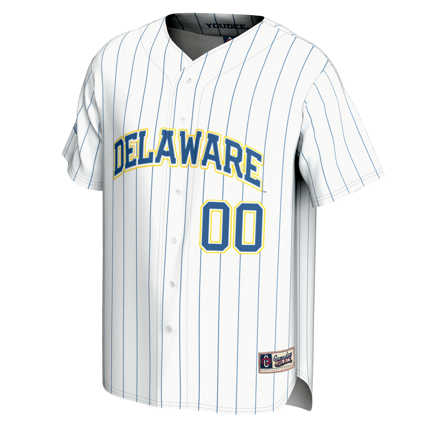 Delaware Fightin' Blue Hens GameDay Greats NIL Pick-A-Player Baseball Lightweight Jersey - White