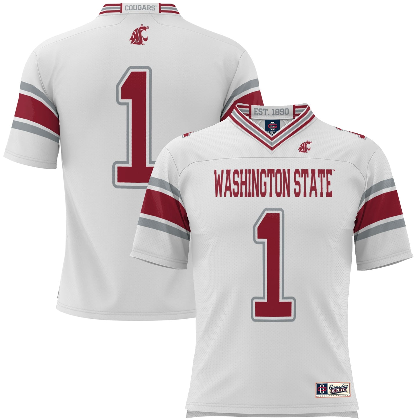 #1 Washington State Cougars GameDay Greats Youth Endzone Football Jersey - White
