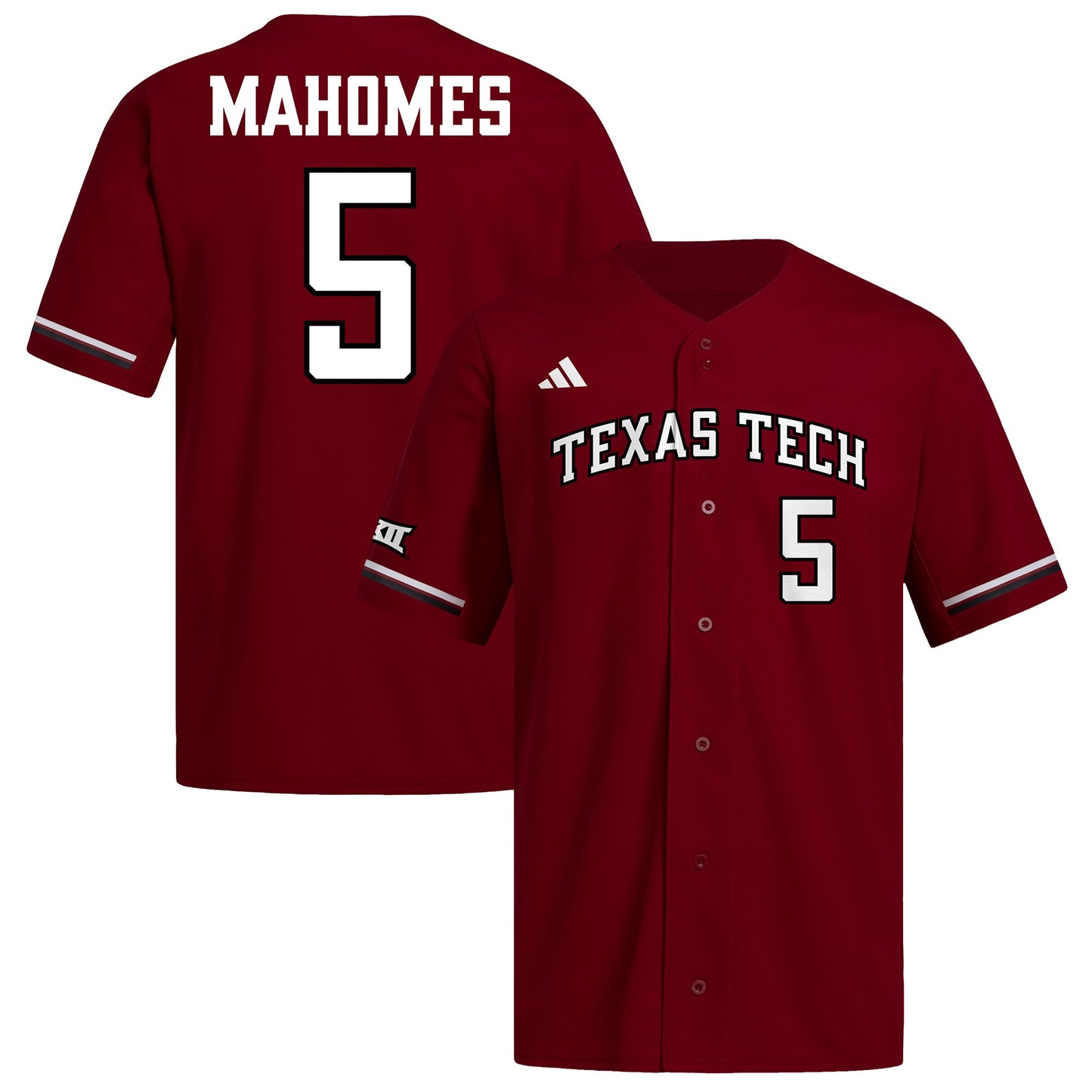 Patrick Mahomes Texas Tech Red Raiders adidas Replica Baseball Jersey - Black