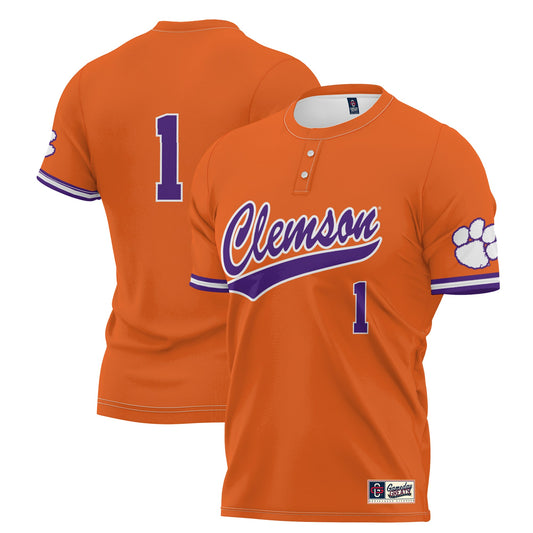 #1 Clemson Tigers GameDay Greats Unisex Lightweight Softball Jersey - White