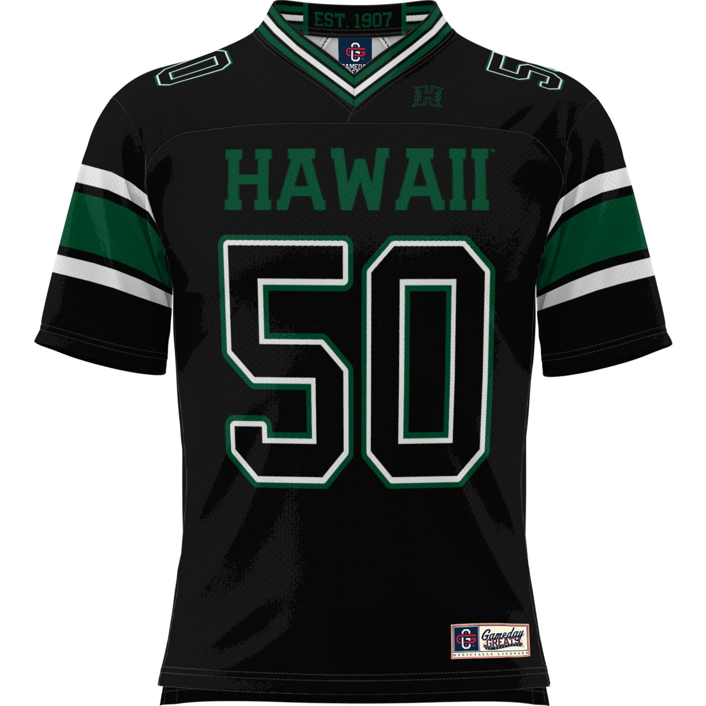 #50 Hawaii Rainbow Warriors GameDay Greats Youth Football Jersey - Black