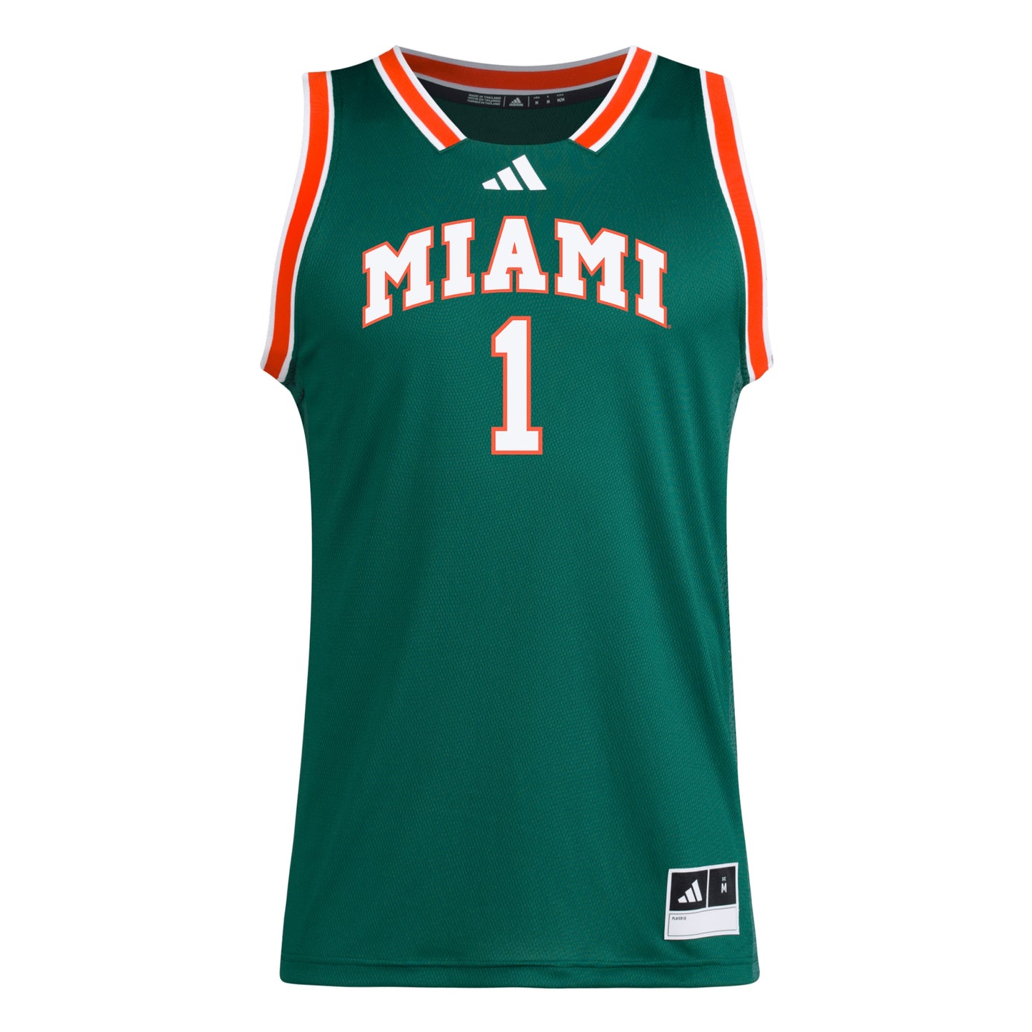 #1 Miami Hurricanes adidas Replica Swingman Jersey - White
