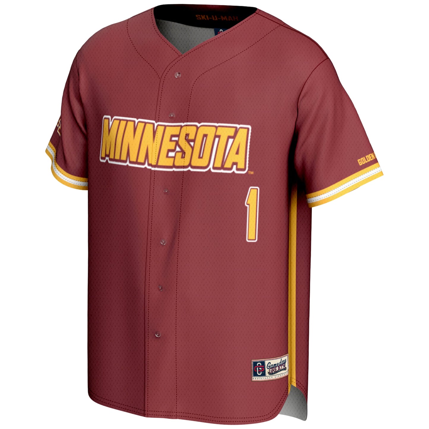 #1 Minnesota Golden Gophers GameDay Greats Youth Lightweight Baseball Jersey - Maroon