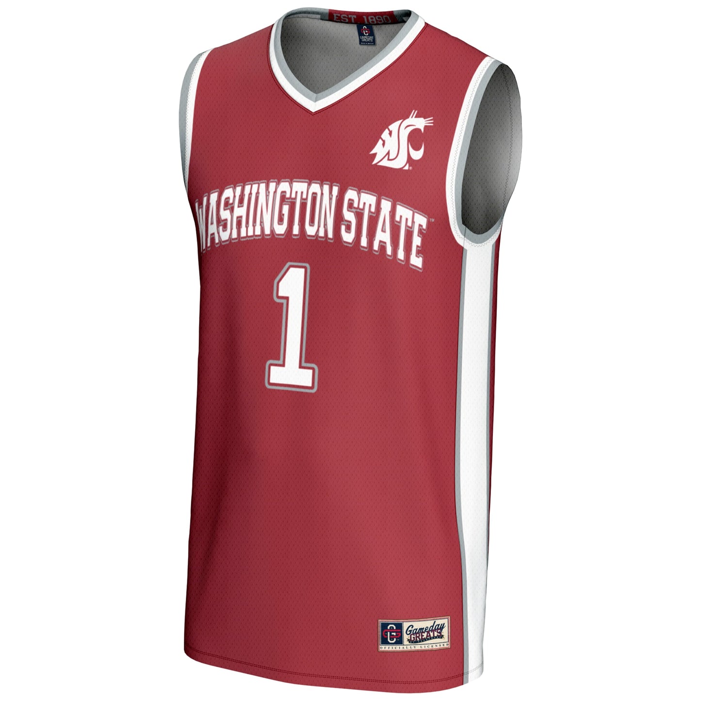 #1  Washington State Cougars GameDay Greats  Lightweight Basketball Jersey - White
