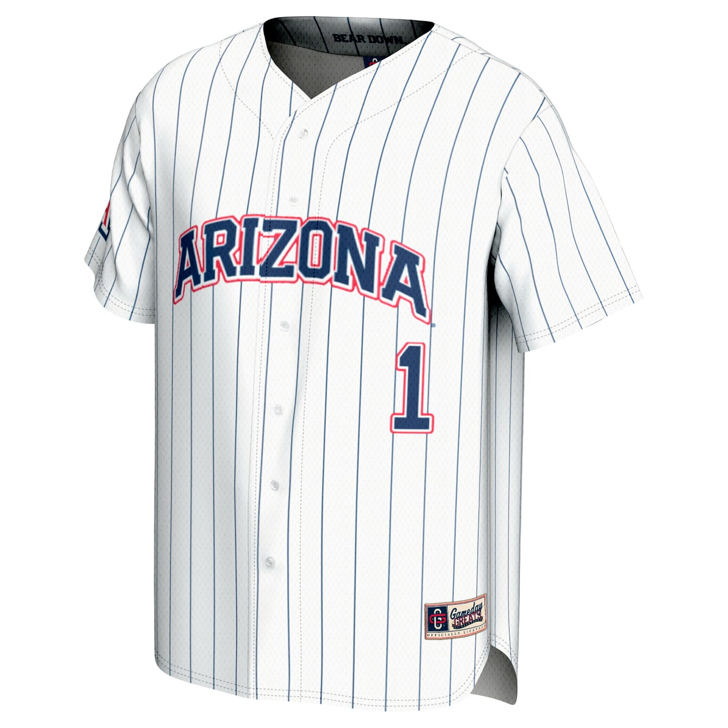 #1 Arizona Wildcats GameDay Greats Lightweight Baseball Fashion Jersey - Navy
