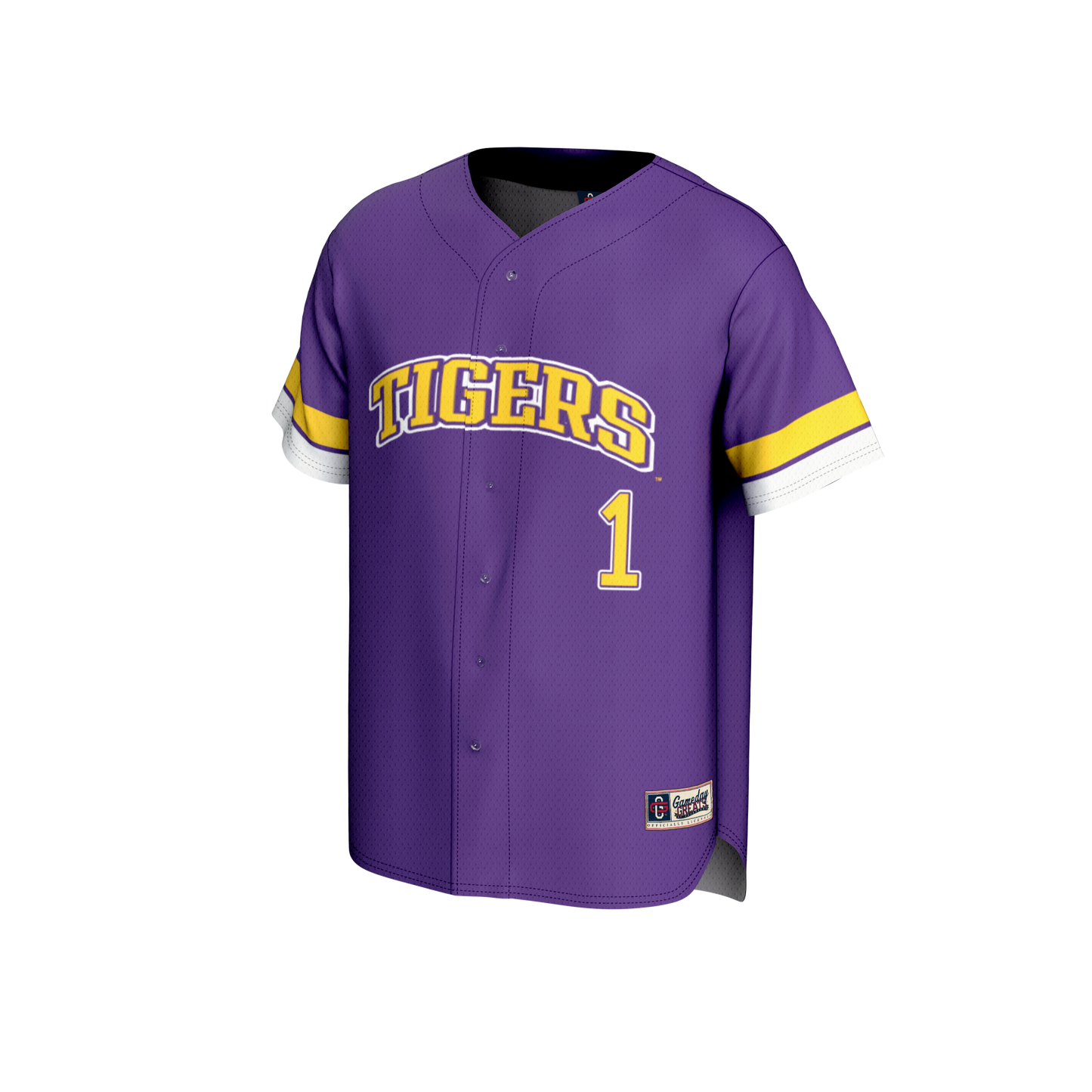#1 LSU Tigers GameDay Greats Youth Lightweight Collegiate Baseball Fashion Jersey - Purple