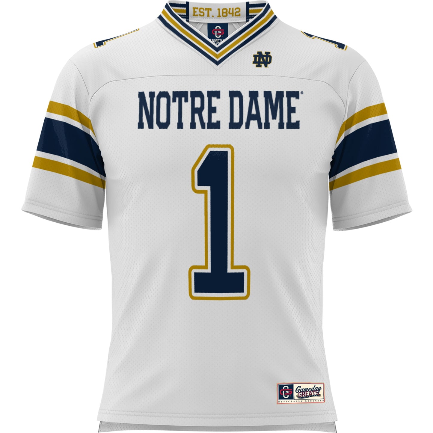 #1 Notre Dame Fighting Irish GameDay Greats Youth Football Jersey - White