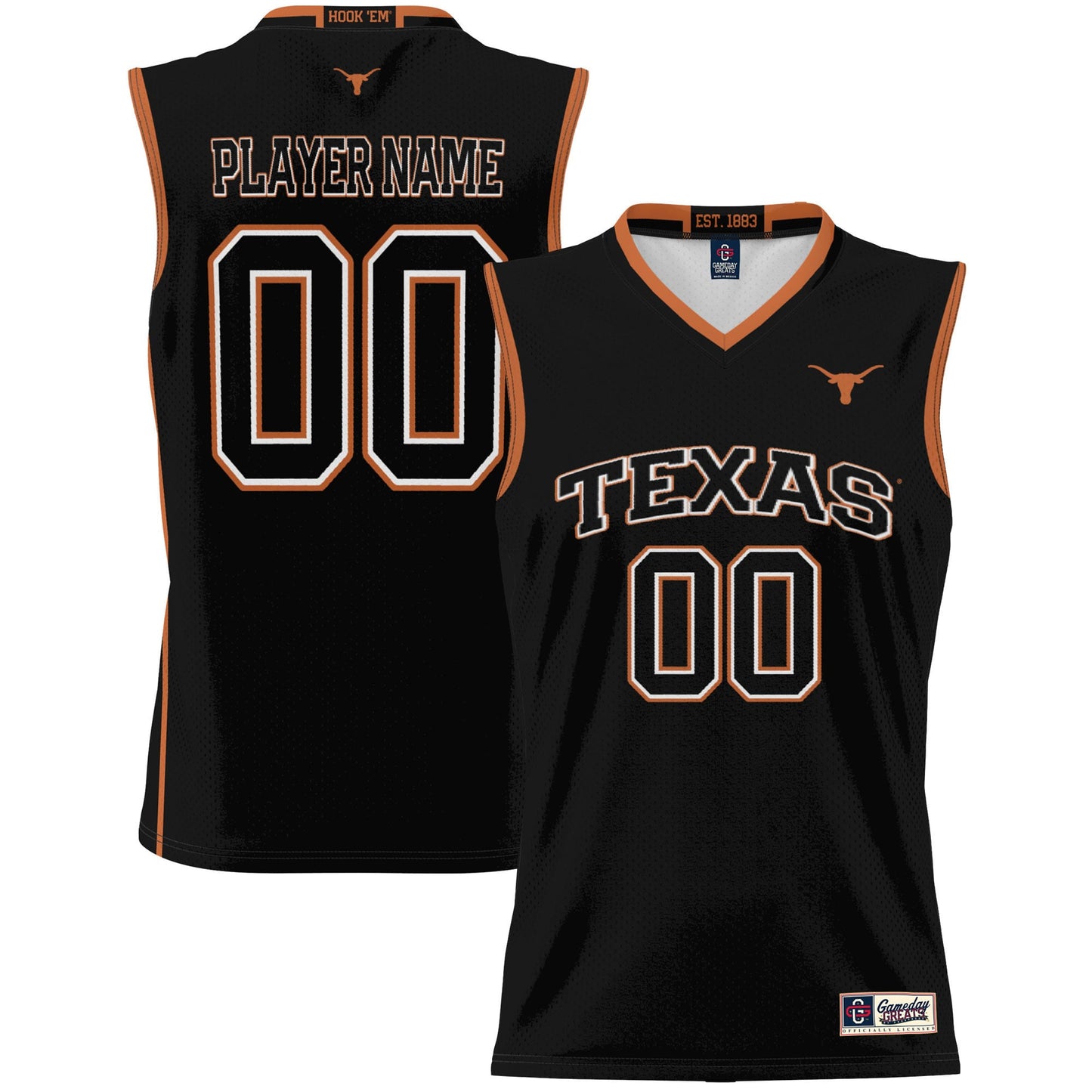 Texas Longhorns GameDay Greats Unisex  Lightweight NIL Pick-A-Player Women's Basketball Jersey - Black