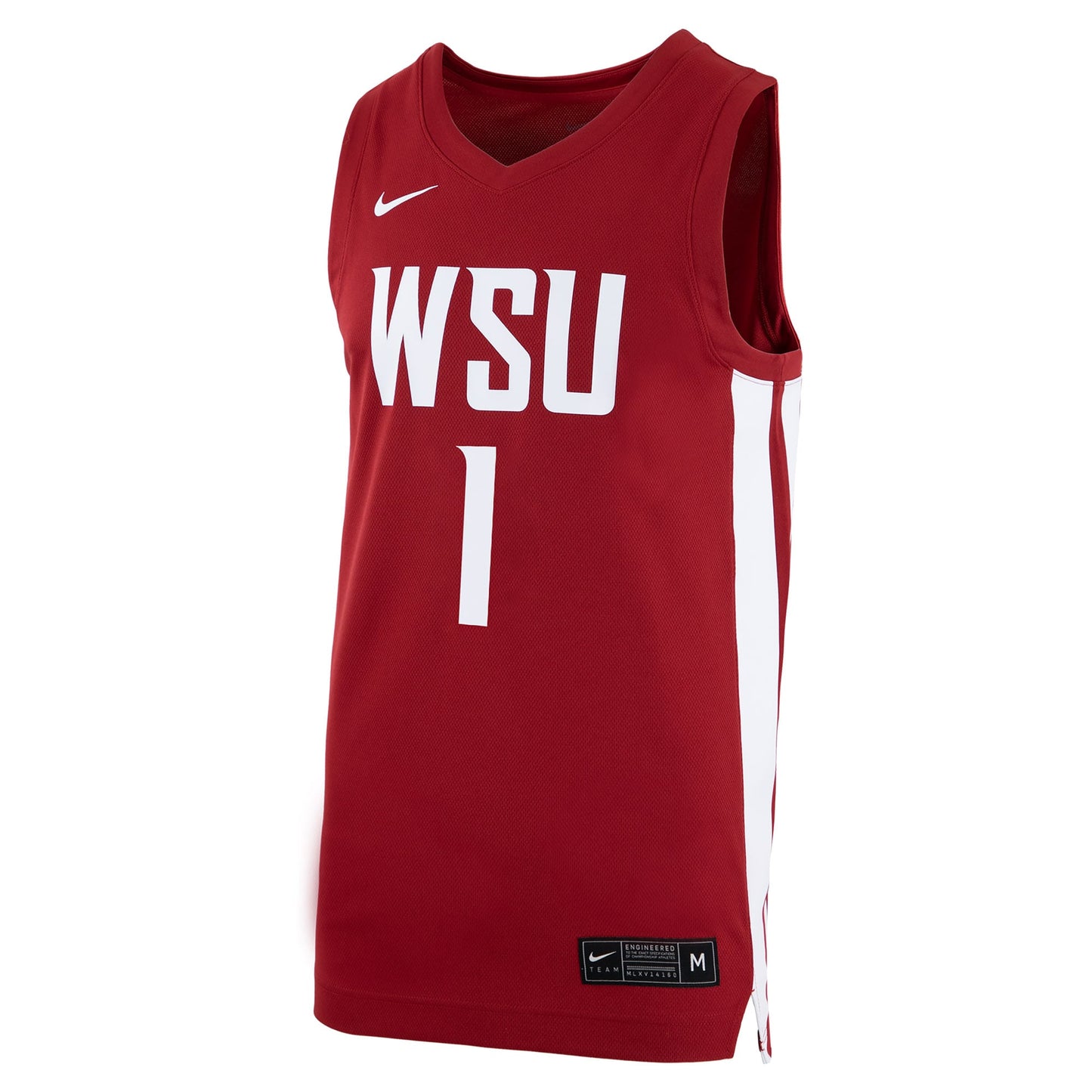 #1 Washington State Cougars Nike Logo Replica Basketball Jersey - Crimson