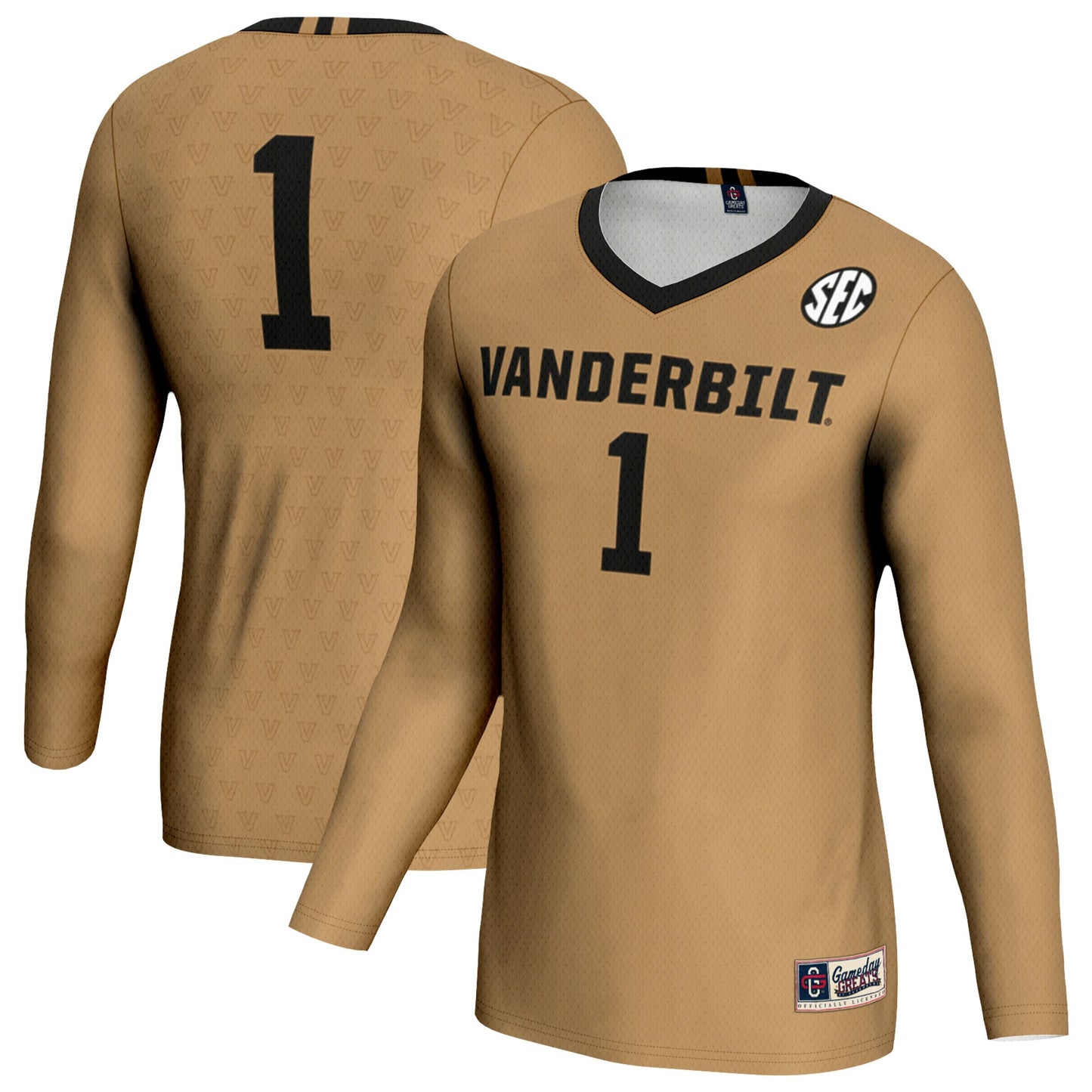 #1 Vanderbilt Commodores GameDay Greats Youth Women's Volleyball Lightweight Fashion Jersey - Gold