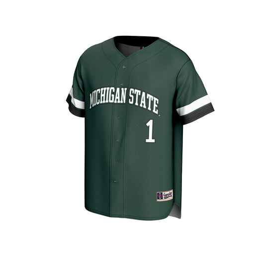 #1 Michigan State Spartans GameDay Greats Youth Lightweight Collegiate Baseball Fashion Jersey - Green