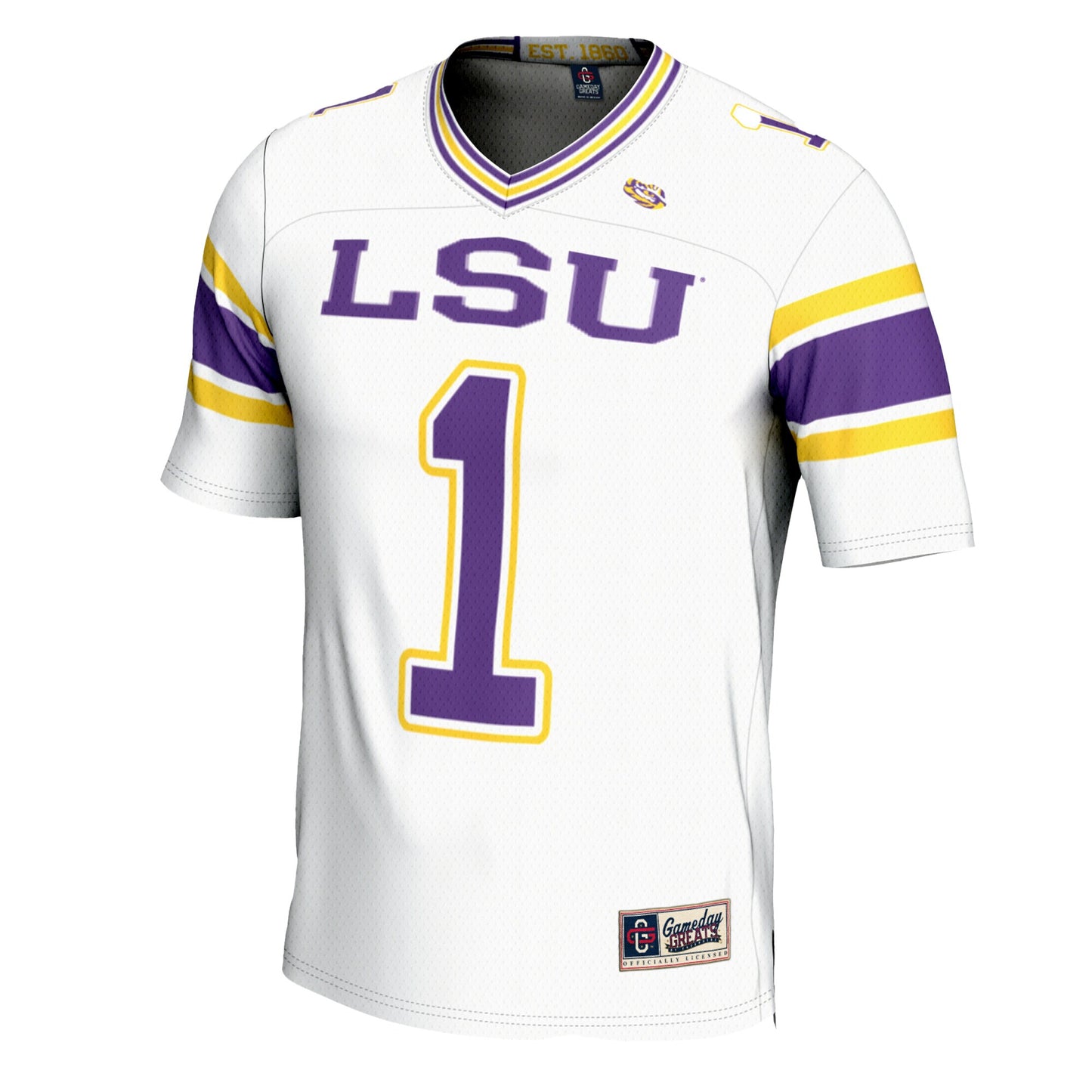 #1 LSU Tigers GameDay Greats Youth Football Jersey – White