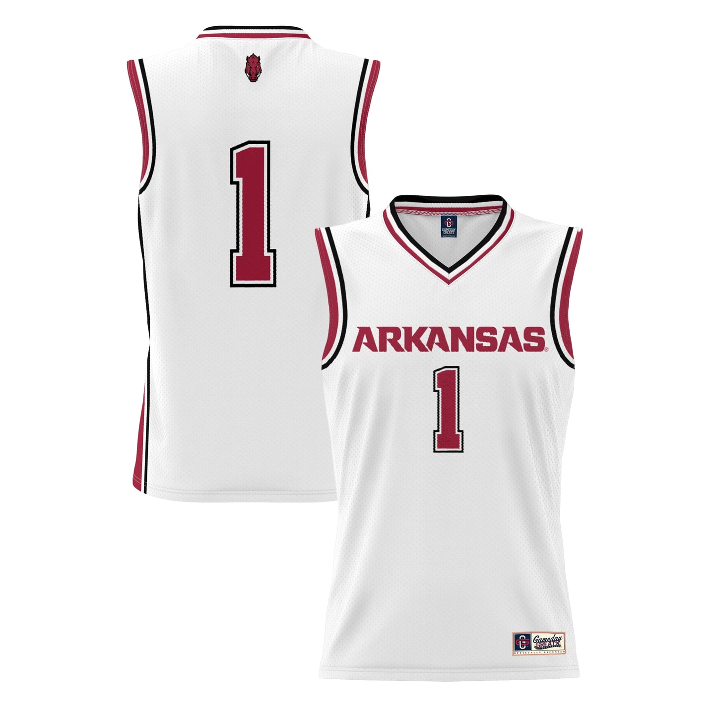 #1 Arkansas Razorbacks GameDay Greats Lightweight Basketball Jersey - White
