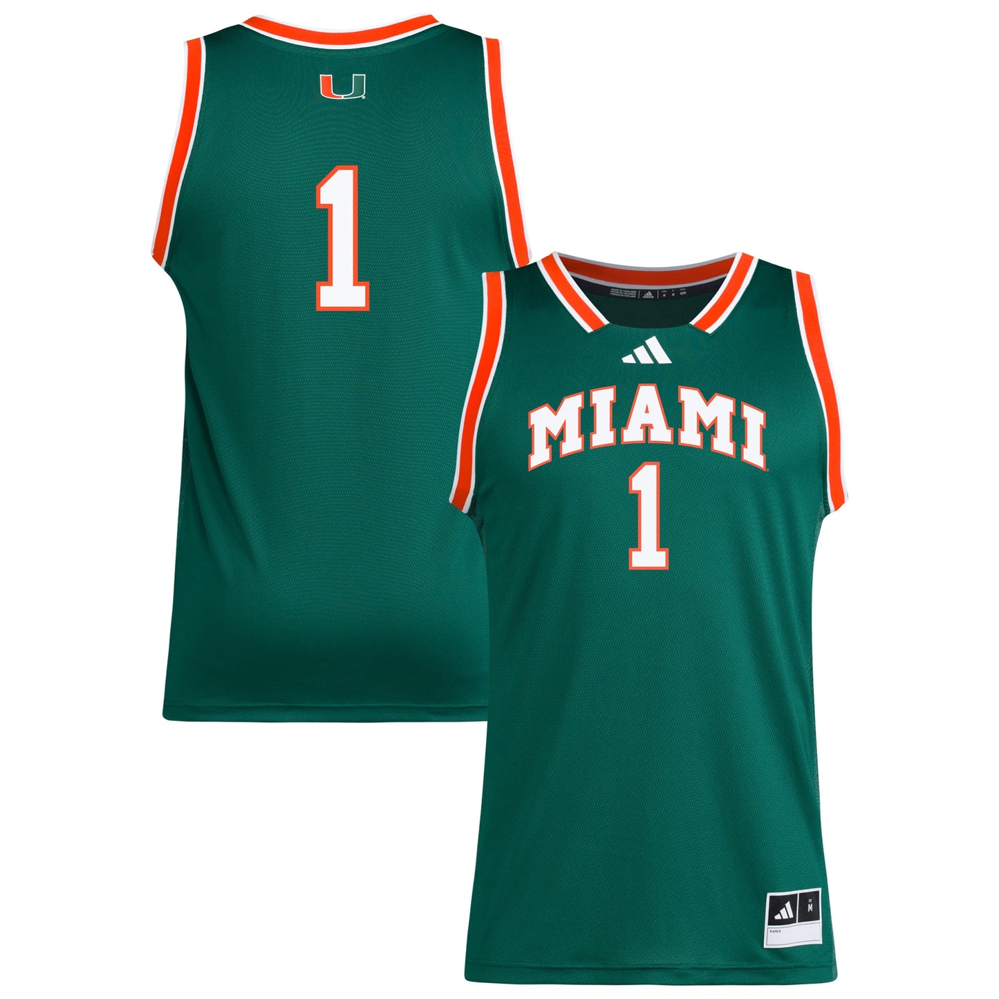 #1 Miami Hurricanes adidas Replica Swingman Jersey - White