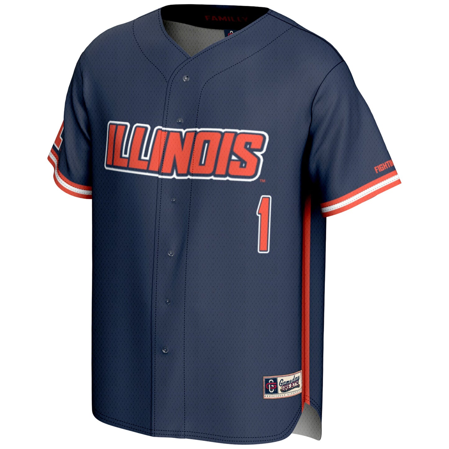#1 Illinois Fighting Illini GameDay Greats Lightweight Baseball Jersey - Navy