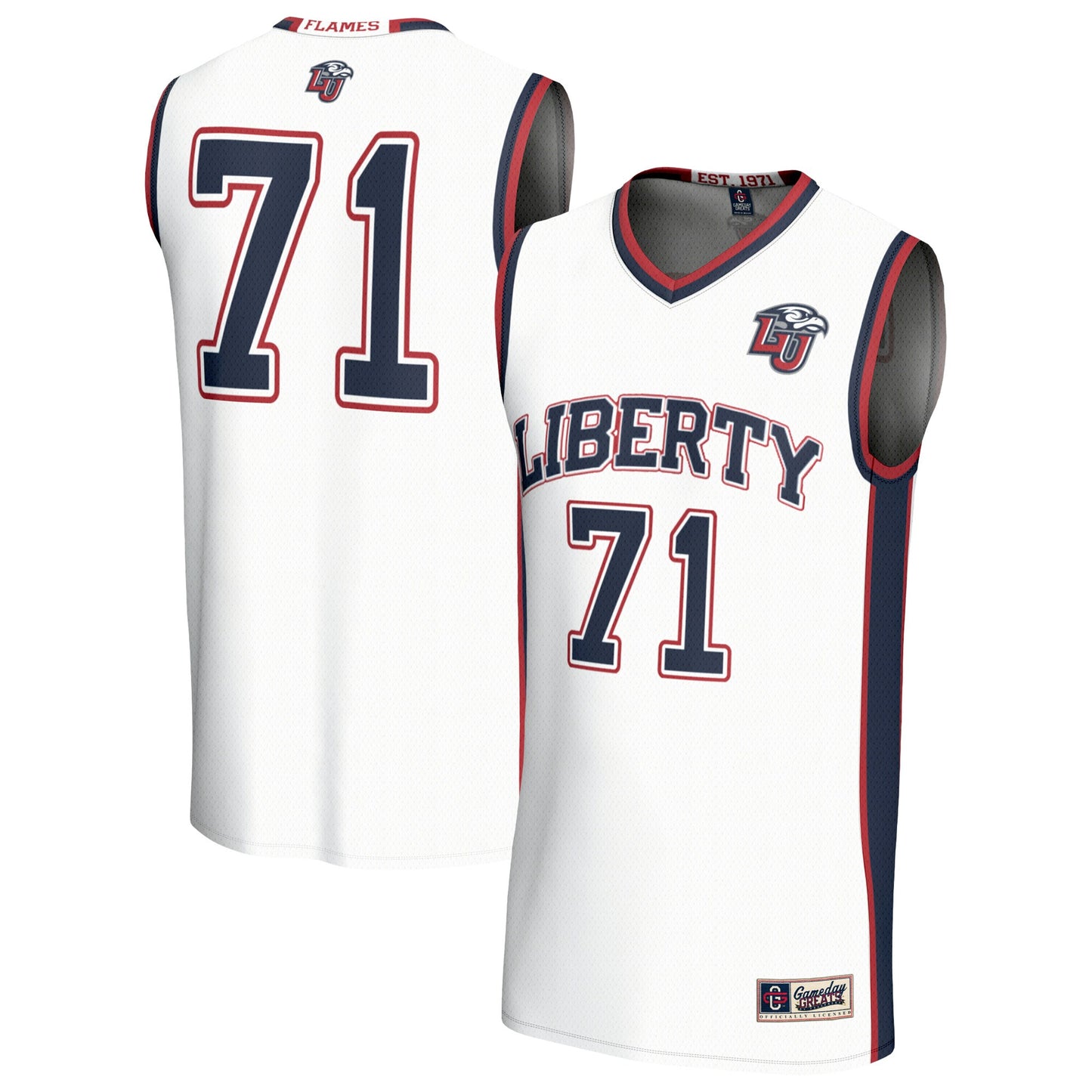 #71 Liberty Flames GameDay Greats Youth Lightweight Basketball Fashion Jersey - White