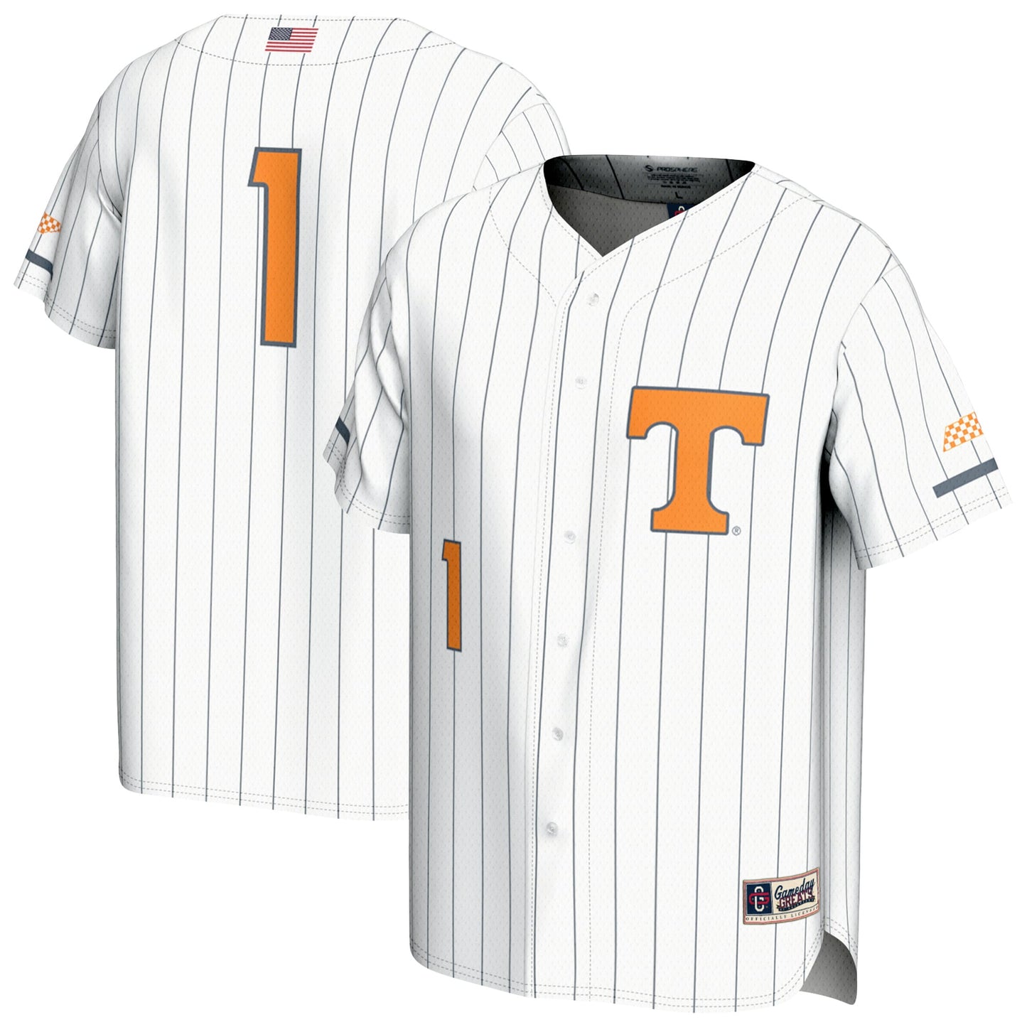 #1 Tennessee Volunteers GameDay Greats Unisex Lightweight Baseball Fashion Jersey - White