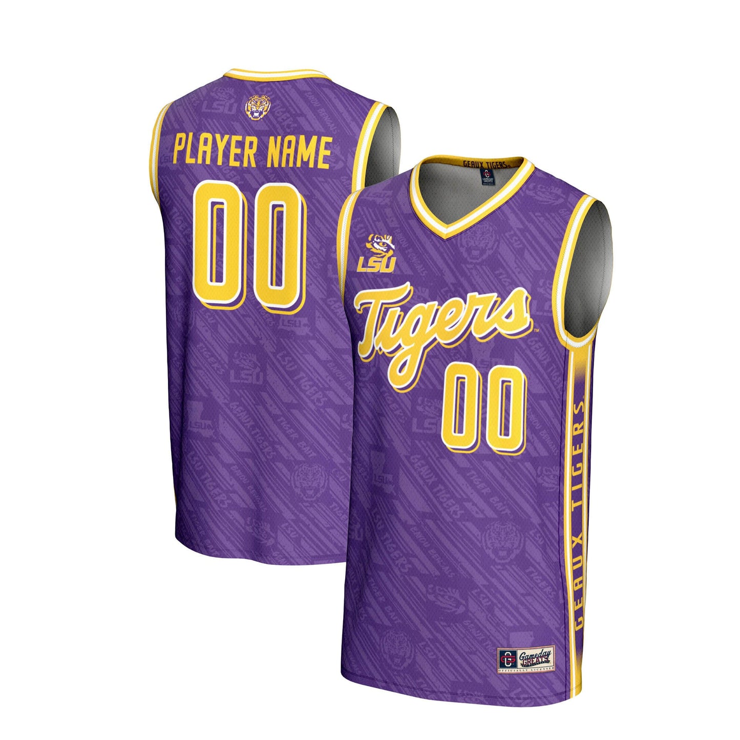 LSU Tigers GameDay Greats Youth NIL Pick-A-Player Men's Basketball Highlight Print Lightweight Jersey - Purple