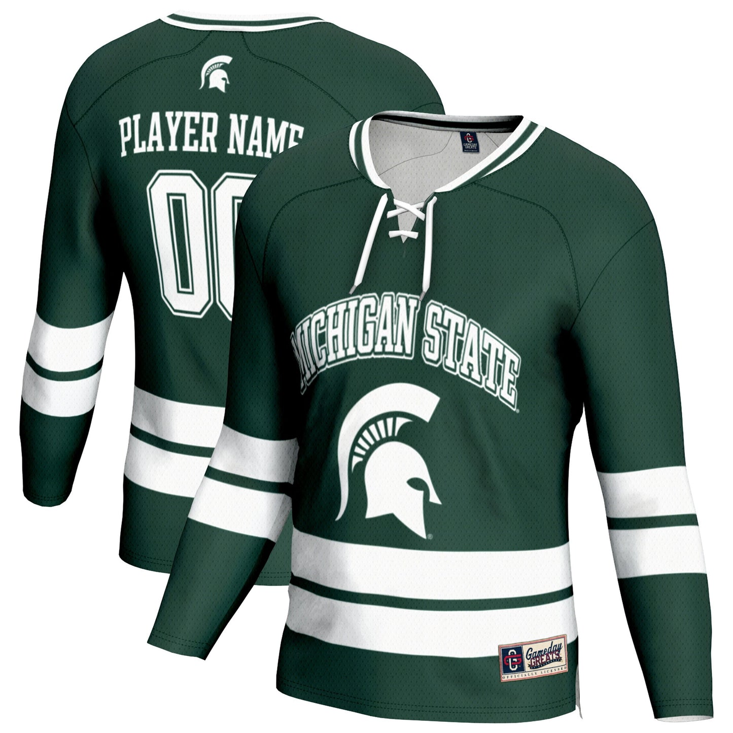 Michigan State Spartans GameDay Greats Youth NIL Pick-A-Player Men's Ice Hockey Lightweight Jersey - Green