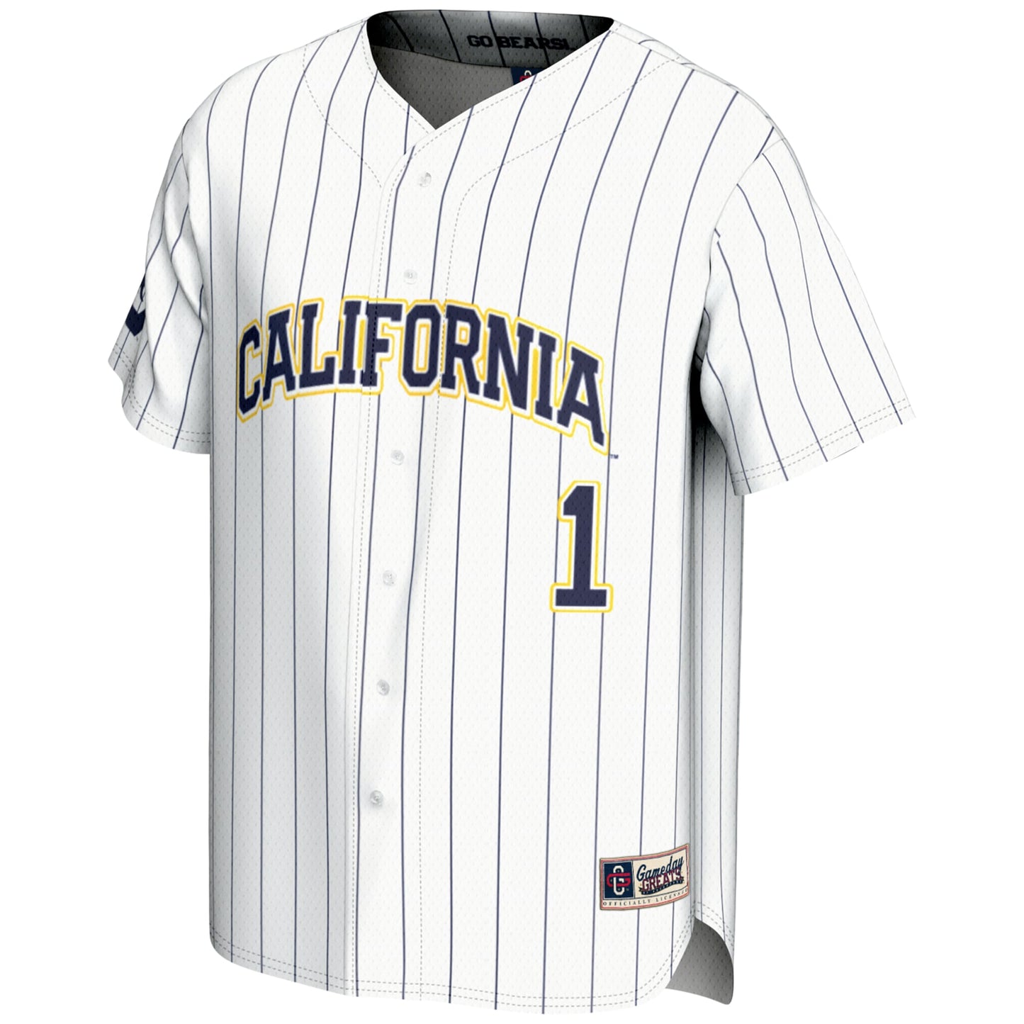 #1 Cal Bears GameDay Greats Lightweight Baseball Jersey - White