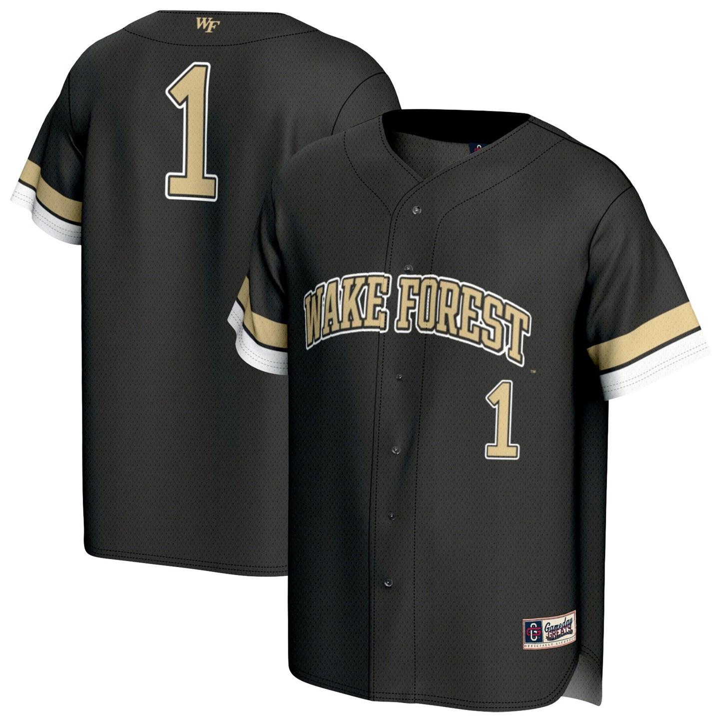 #1 Wake Forest Demon Deacons GameDay Greats Unisex Lightweight Collegiate Baseball Fashion Jersey - Black