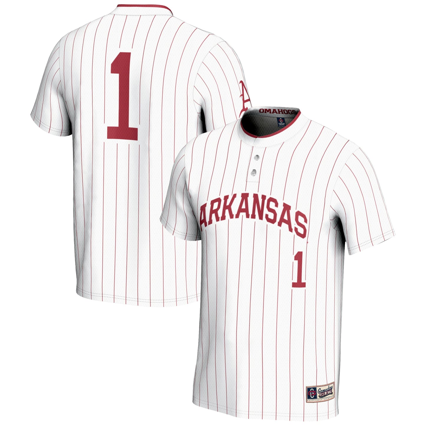 #1 Arkansas Razorbacks GameDay Greats Youth Lightweight Softball Jersey - Crimson