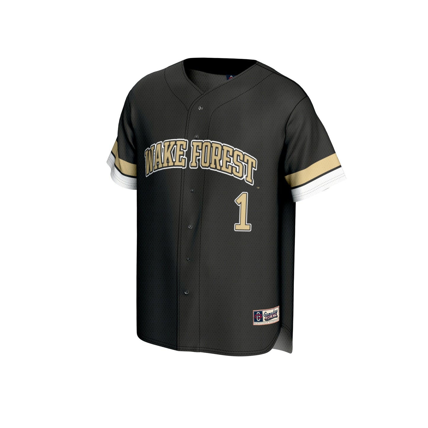 #1 Wake Forest Demon Deacons GameDay Greats Unisex Lightweight Collegiate Baseball Fashion Jersey - Black