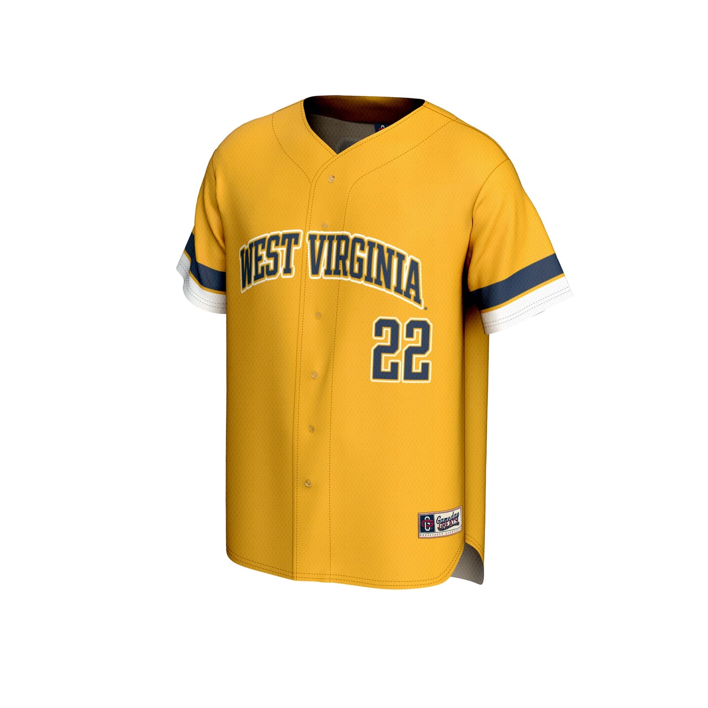 West Virginia Mountaineers GameDay Greats Youth Pick-A-Player Lightweight Baseball Fashion Jersey - Gold