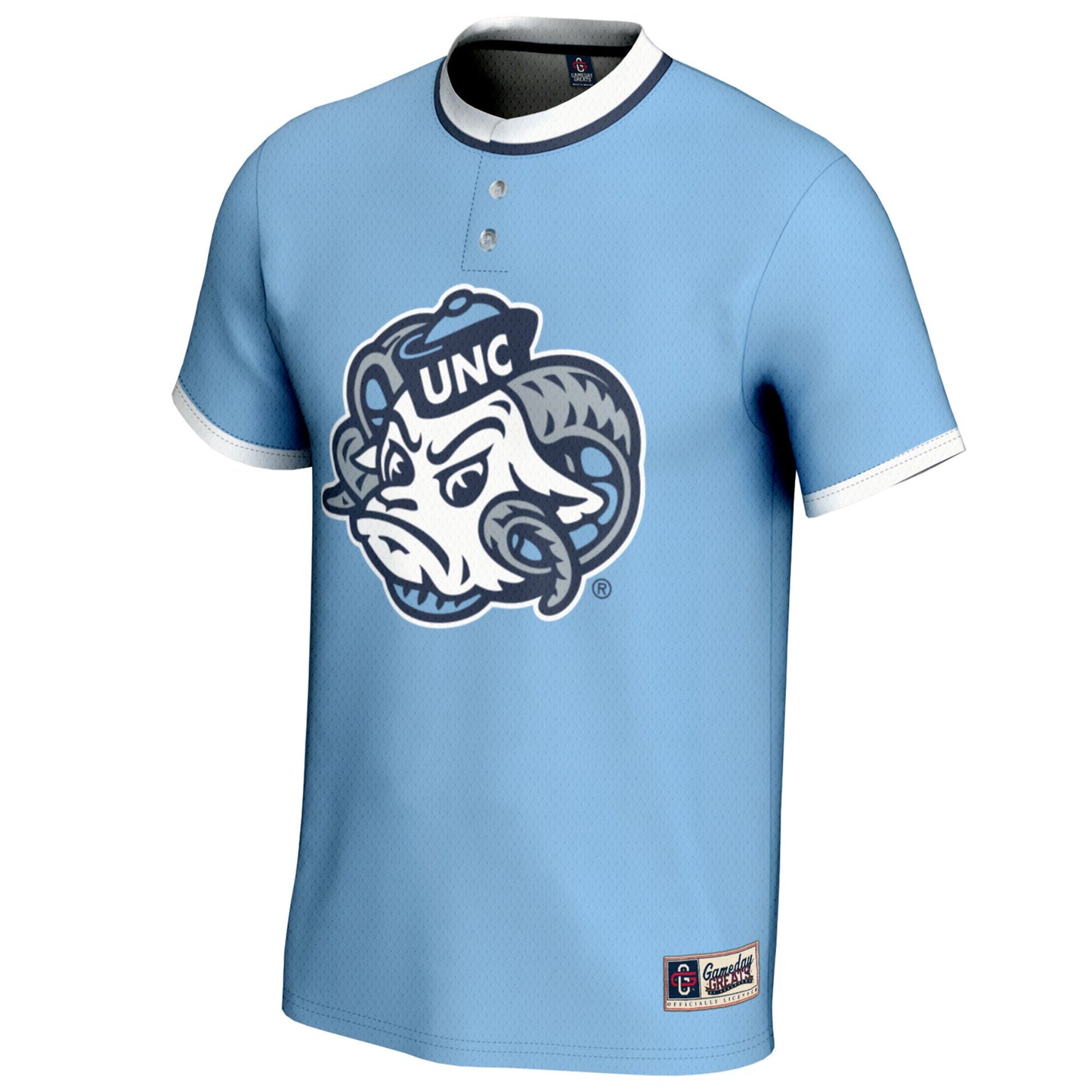 North Carolina Tar Heels GameDay Greats Youth NIL Pick-A-Player Lightweight Softball Mascot Jersey - Carolina Blue