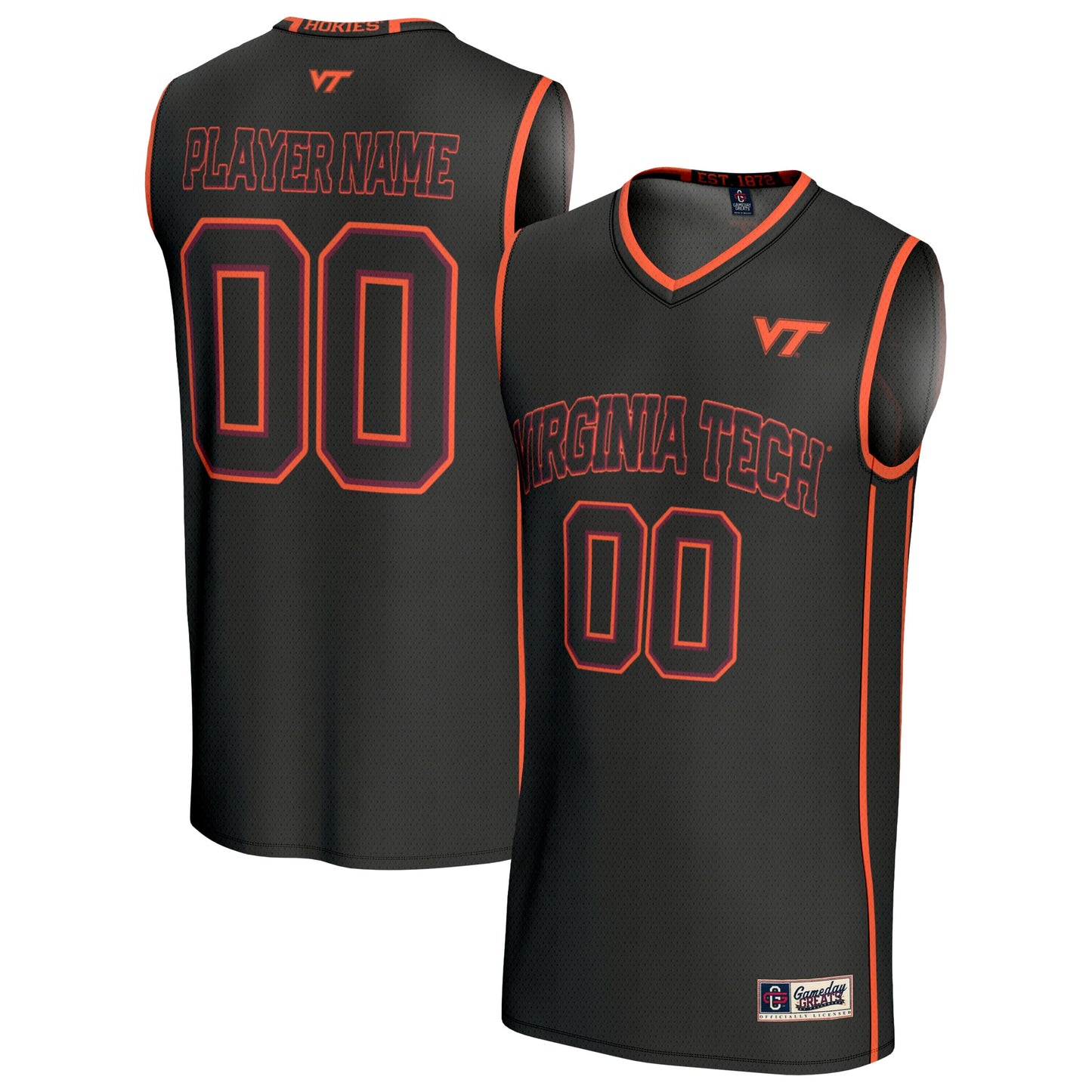 Virginia Tech Hokies GameDay Greats Unisex Lightweight Collegiate Men's Basketball NIL Pick-A-Player Fashion Jersey - Black