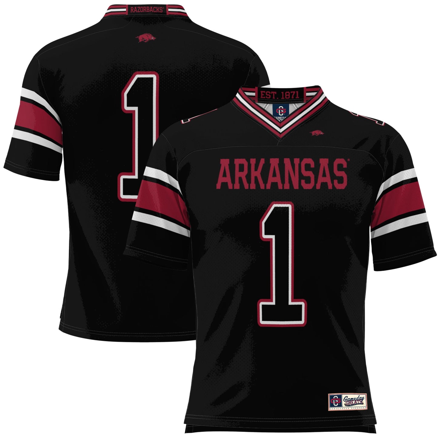 #1 Arkansas Razorbacks GameDay Greats Youth Football Jersey - Black