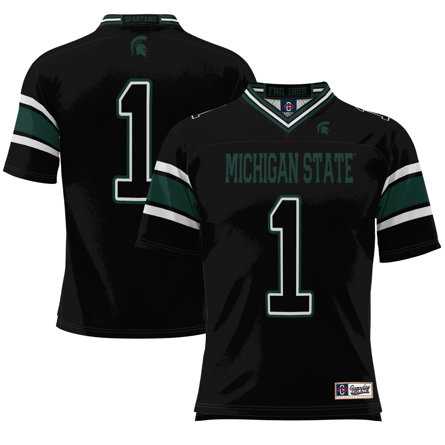 #1 Michigan State Spartans GameDay Greats Youth Endzone Football Jersey - Black