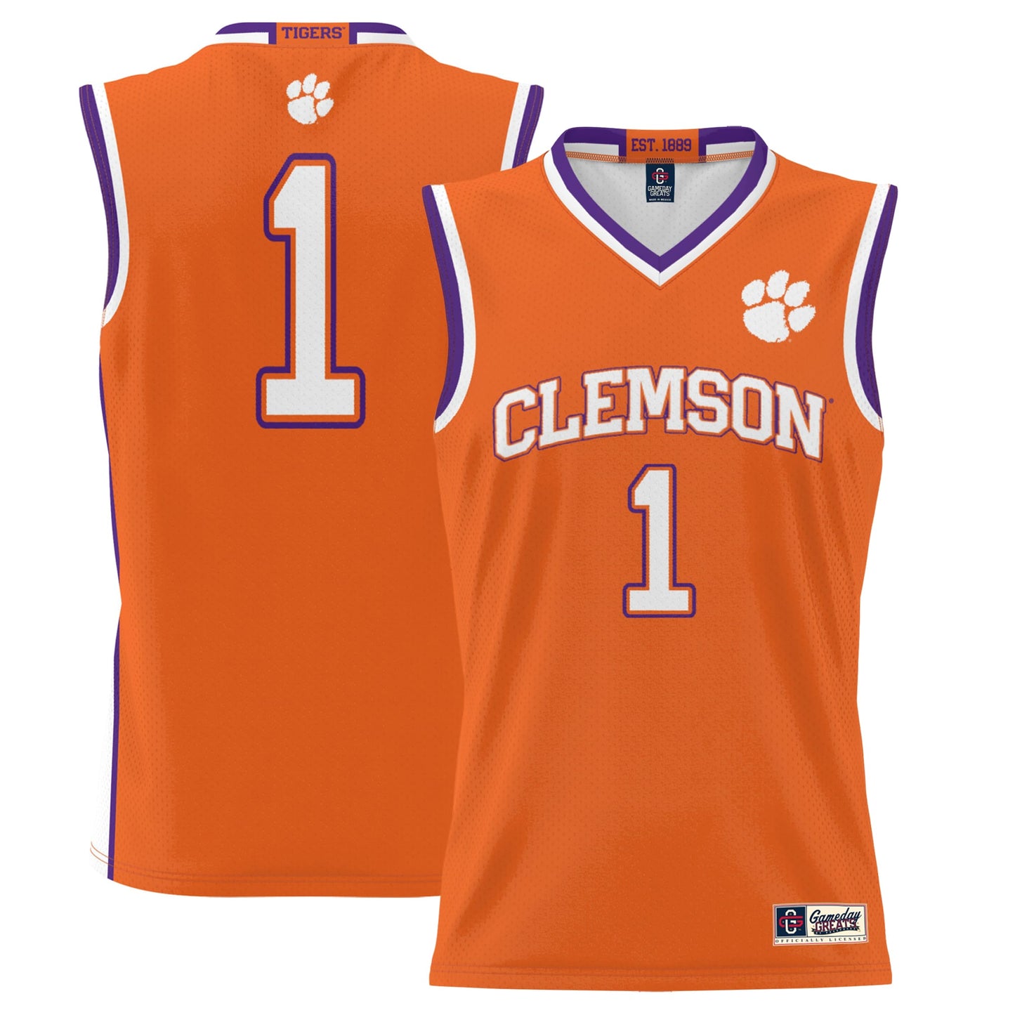 #1 Clemson Tigers GameDay Greats Youth Lightweight Basketball Jersey - Black