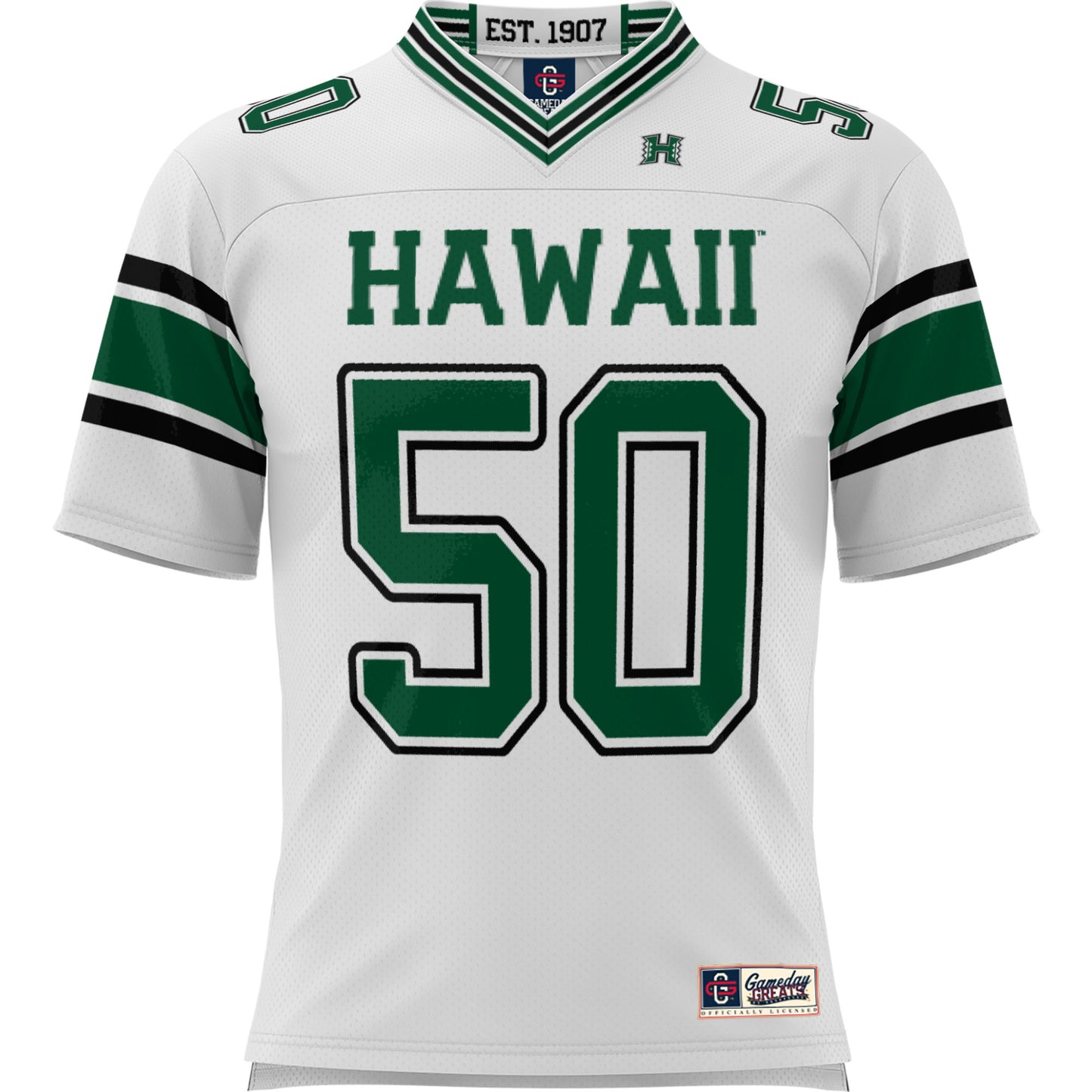 #50 Hawaii Rainbow Warriors GameDay Greats Youth Football Jersey - Black