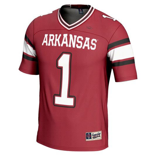 #1 Arkansas Razorbacks GameDay Greats Youth Football Jersey - Cardinal