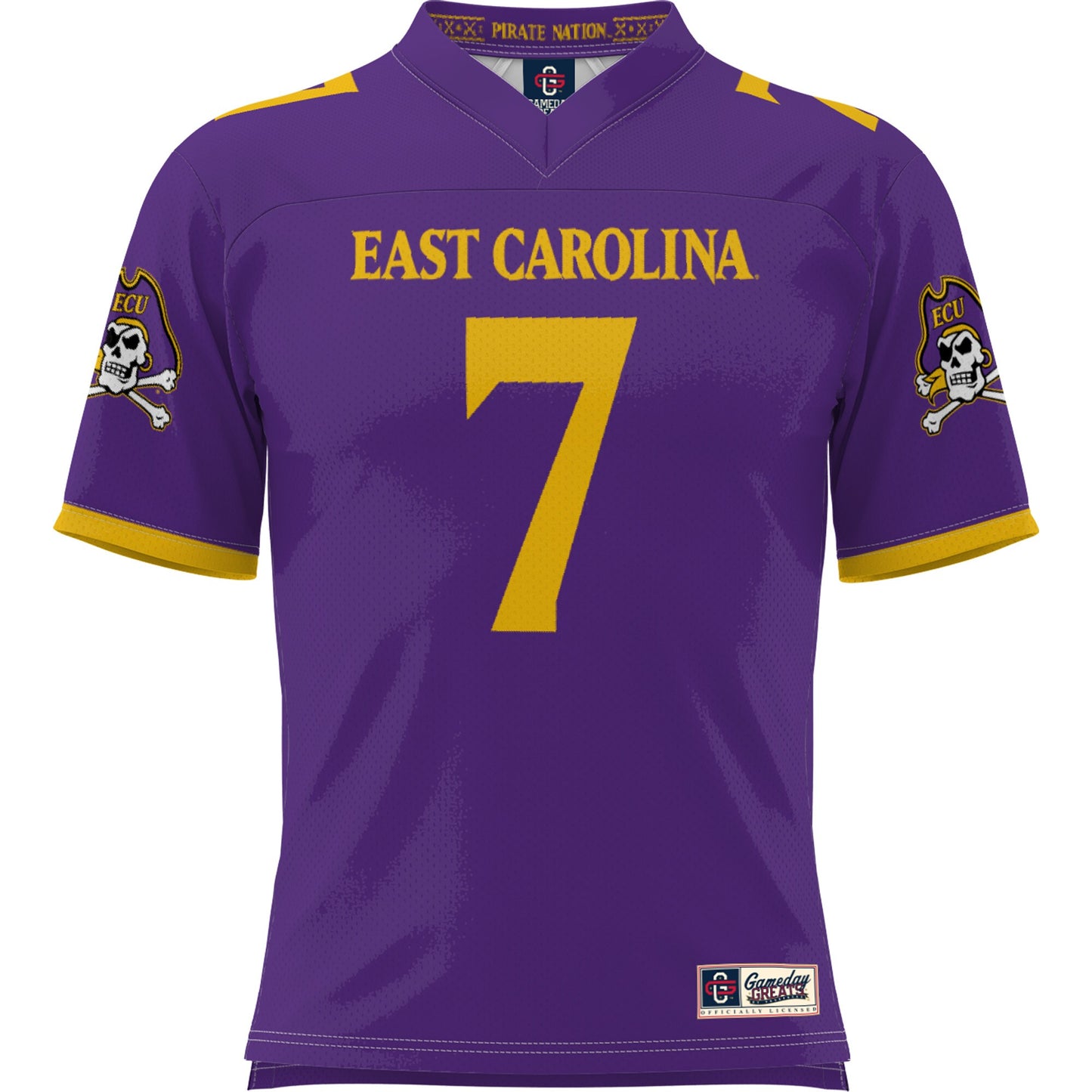 #1 ECU Pirates GameDay Greats Youth Football Jersey - Purple