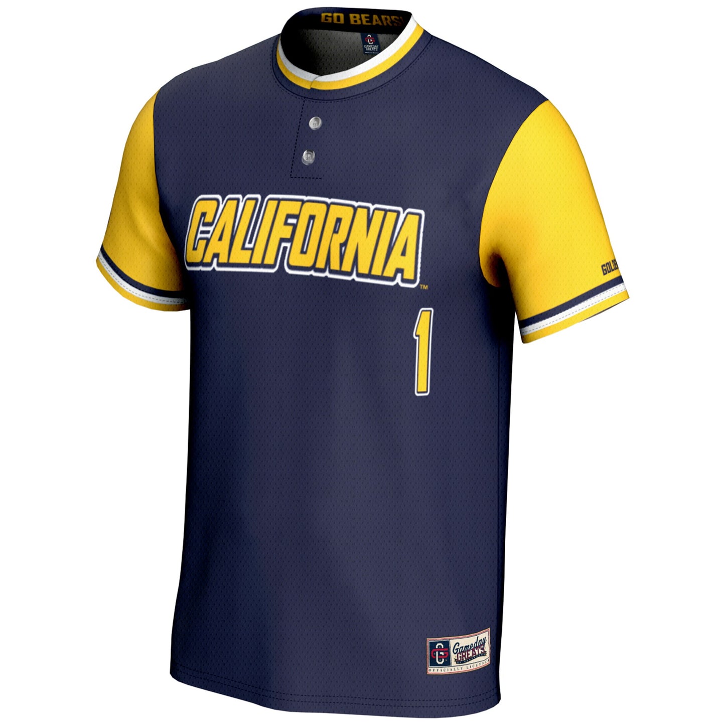 #1 Cal Bears GameDay Greats Lightweight Softball Jersey - White